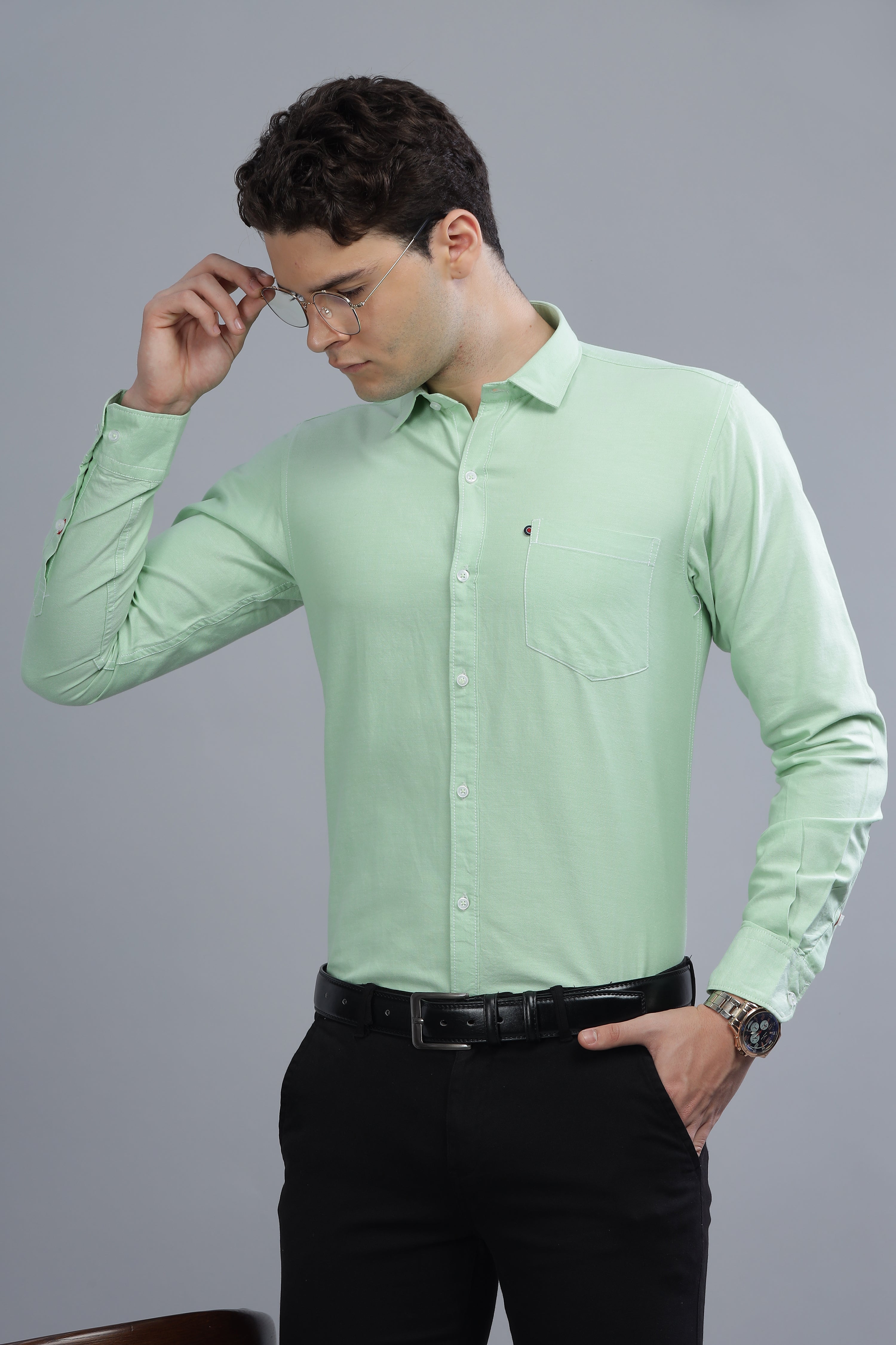 Regular Fit Green shirt