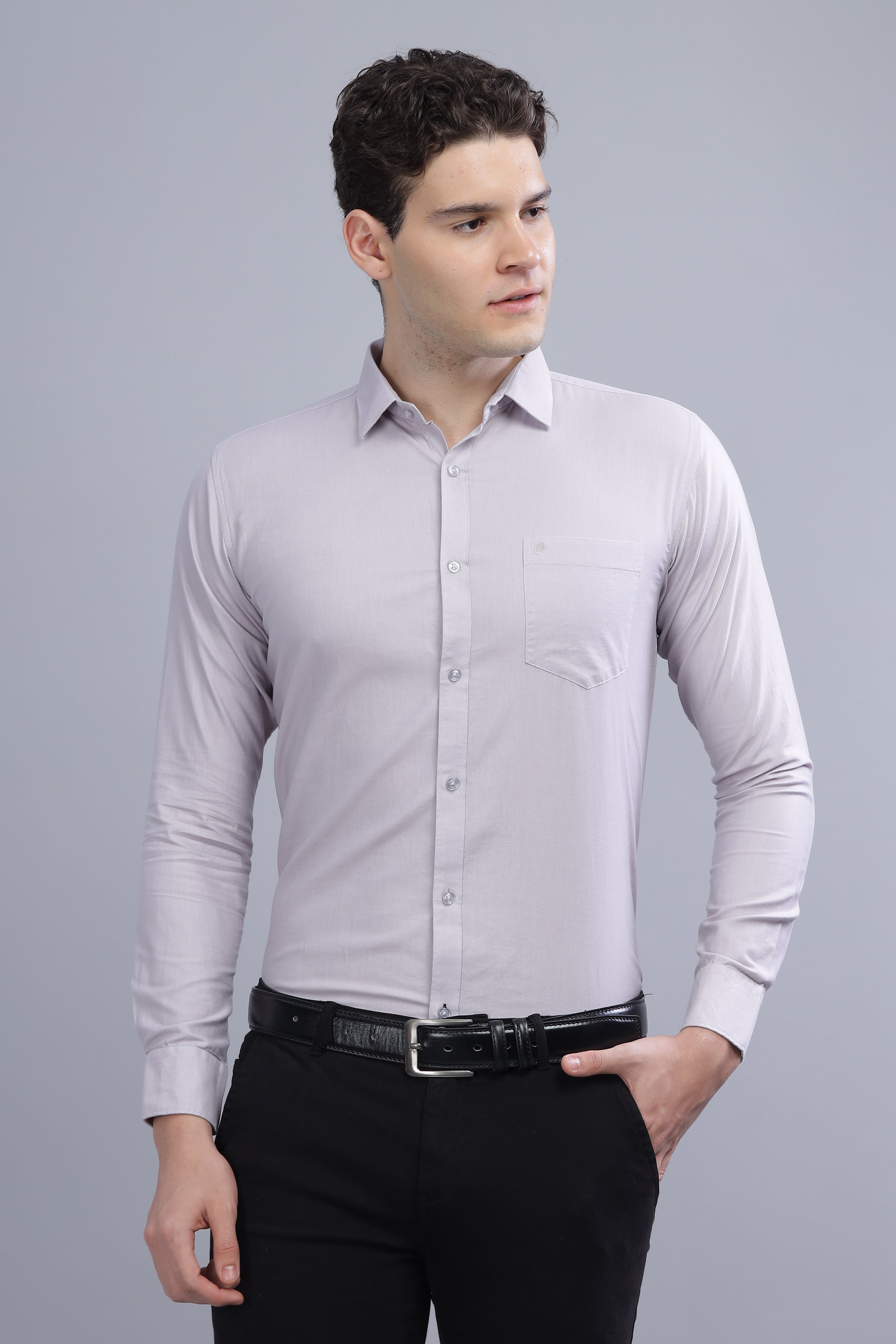 Linen Blend Grey Shirt