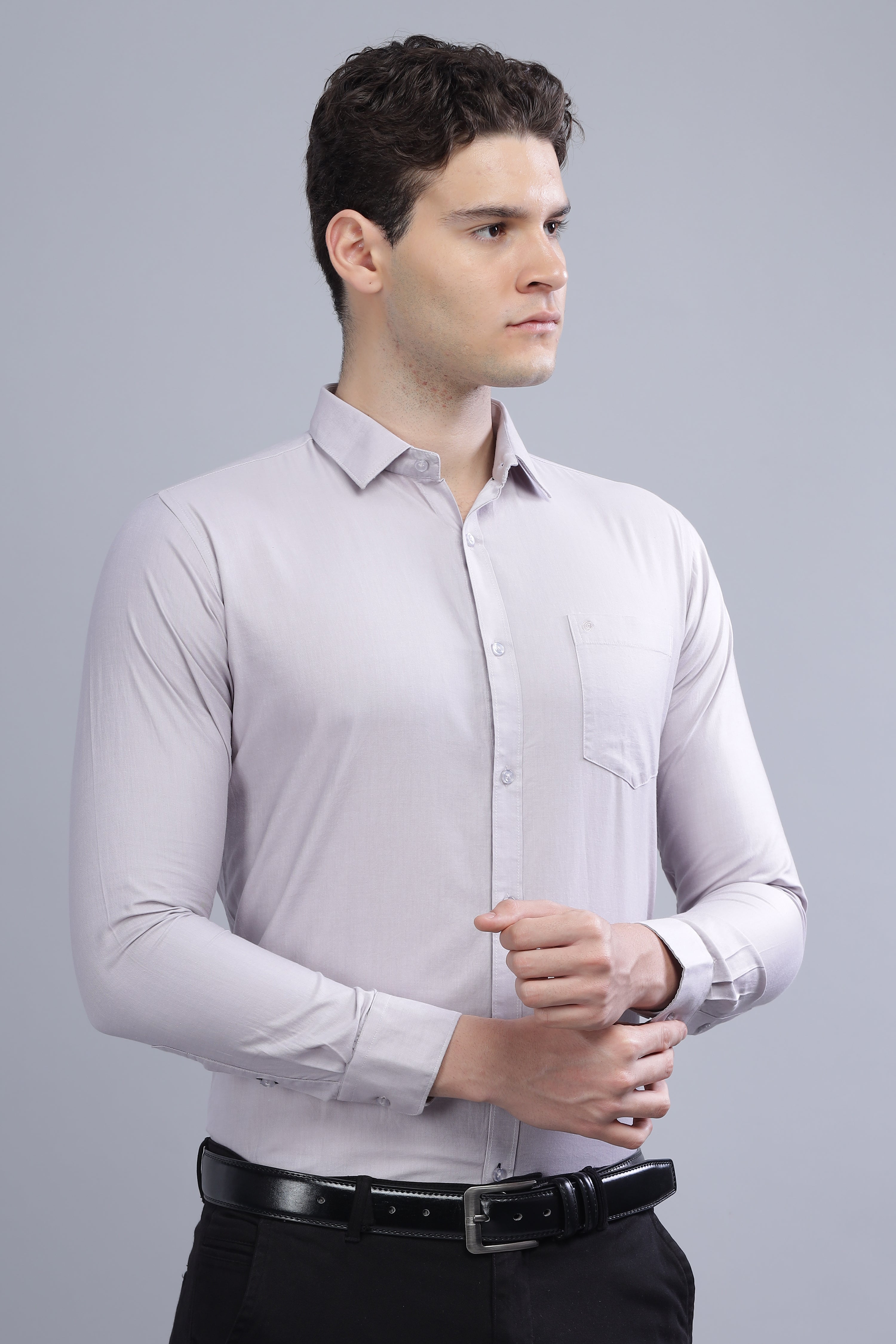 Linen Blend Grey Shirt