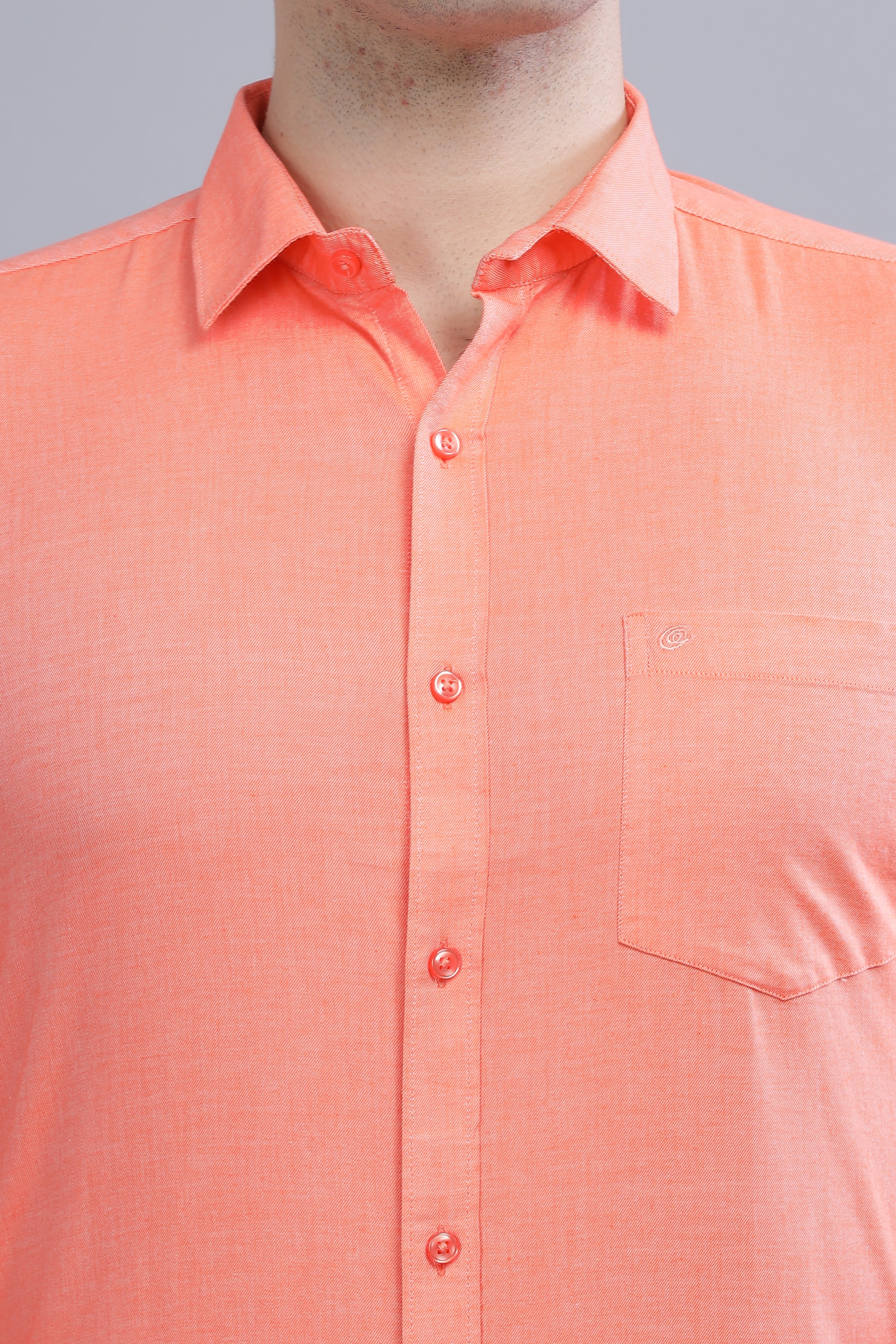 Linen Blend Orange Shirt