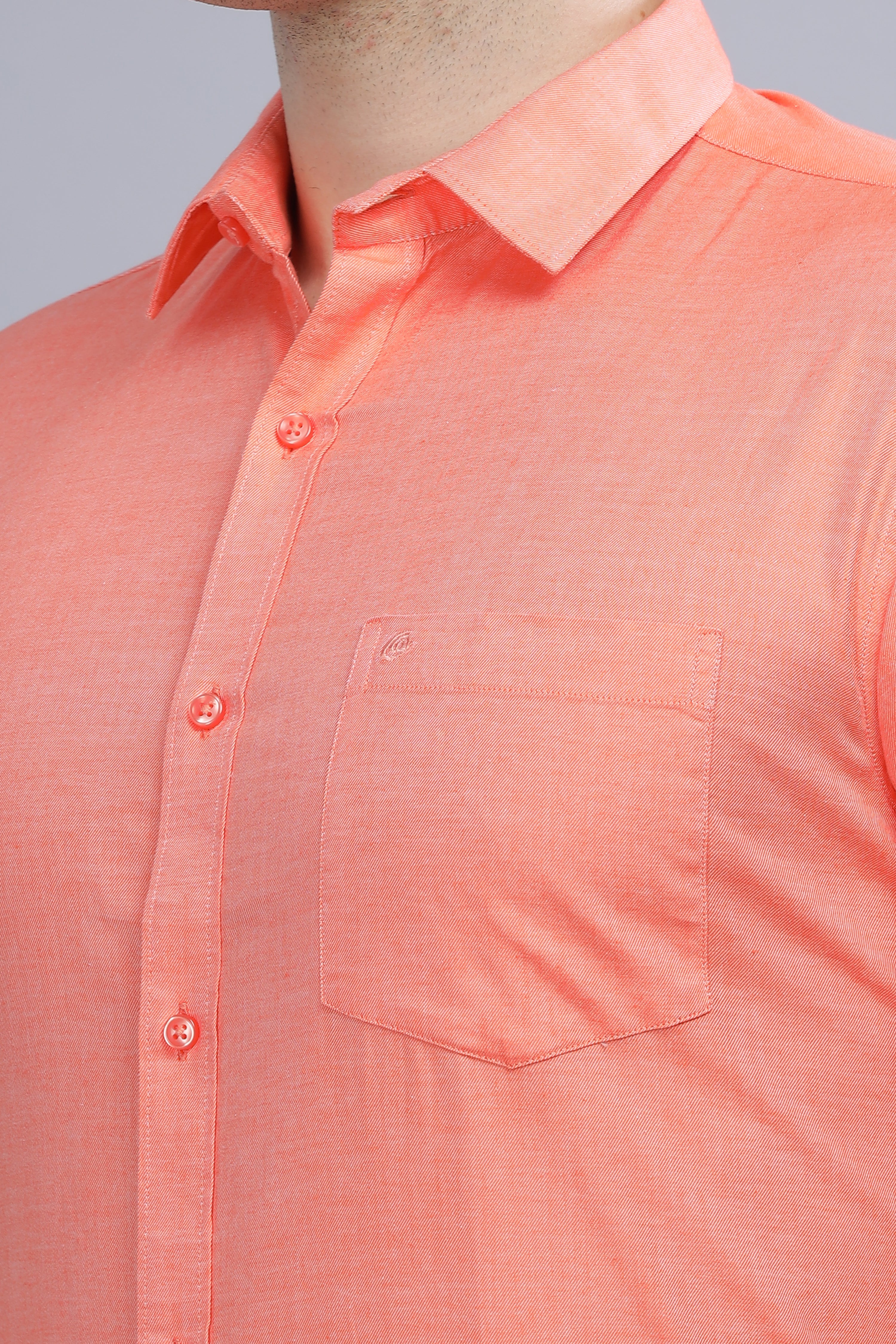 Linen Blend Orange Shirt