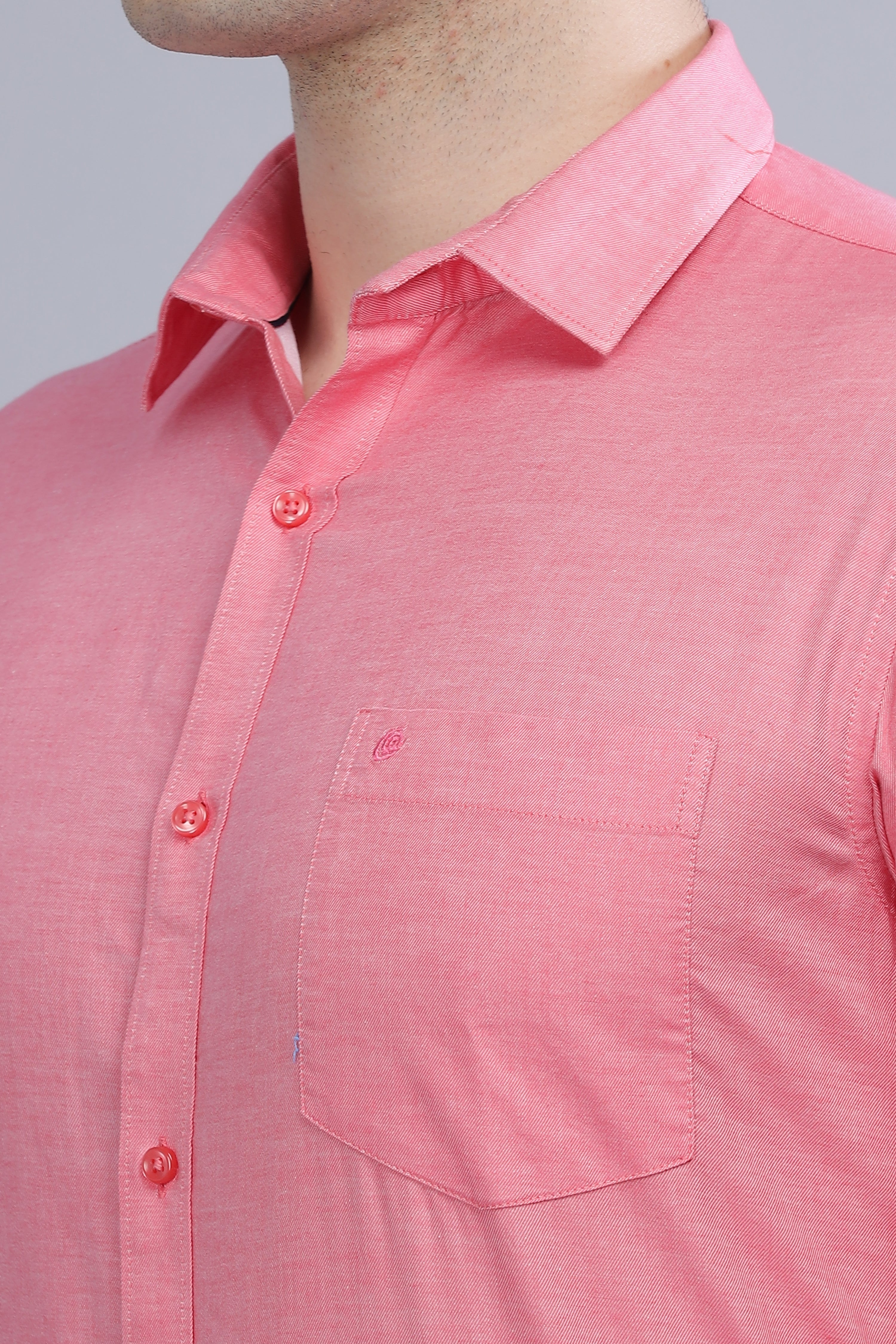 Linen Blend Pink Shirt