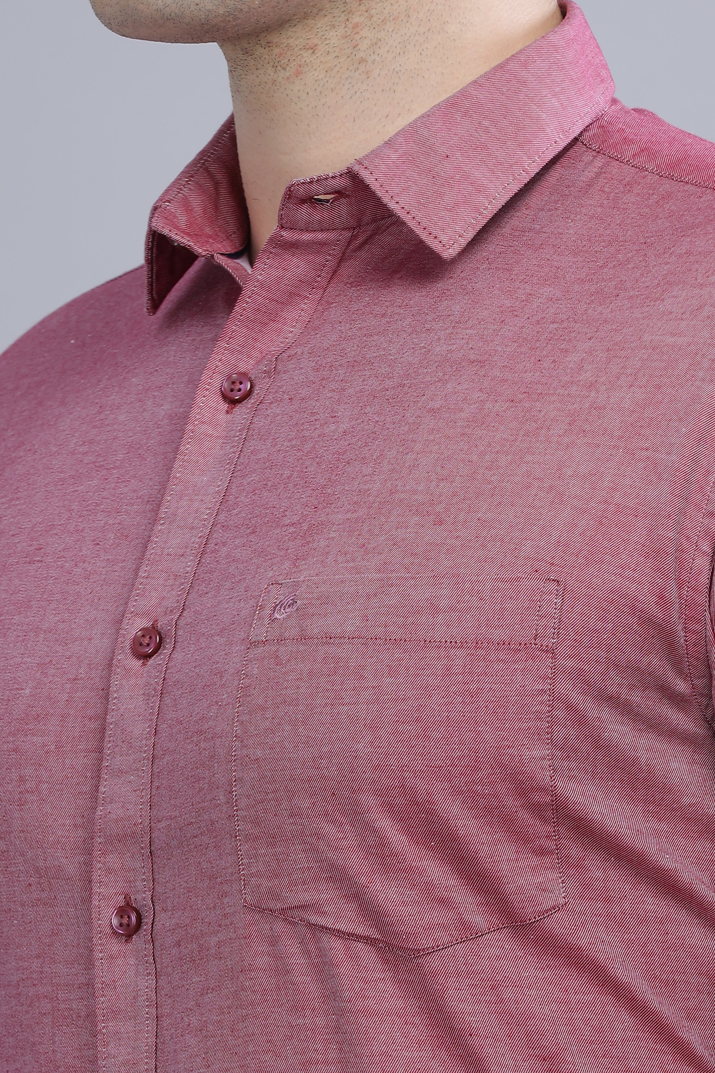 Linen Blend Maroon Shirt