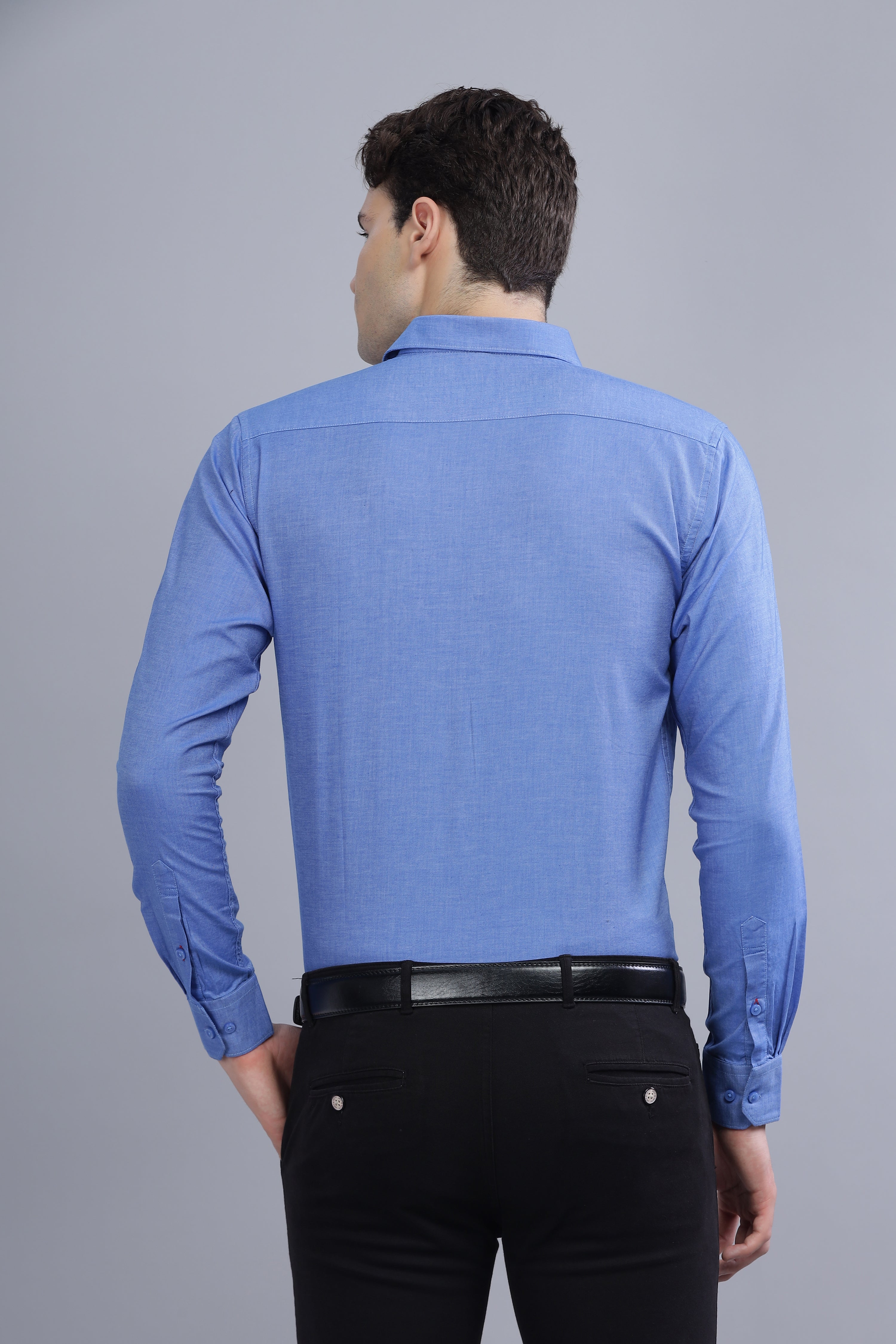 Linen Blend Dark Blue Shirt