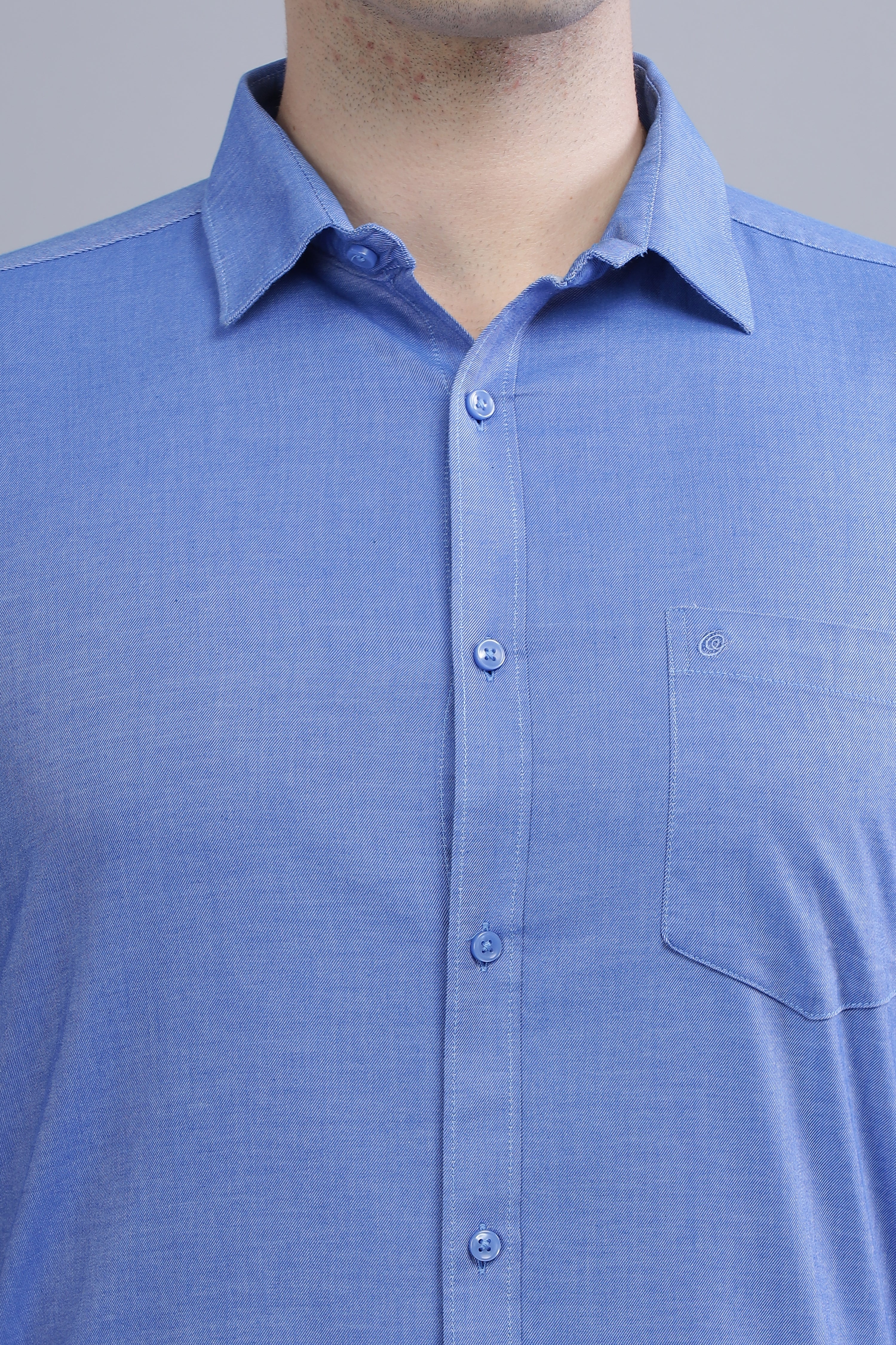 Linen Blend Dark Blue Shirt