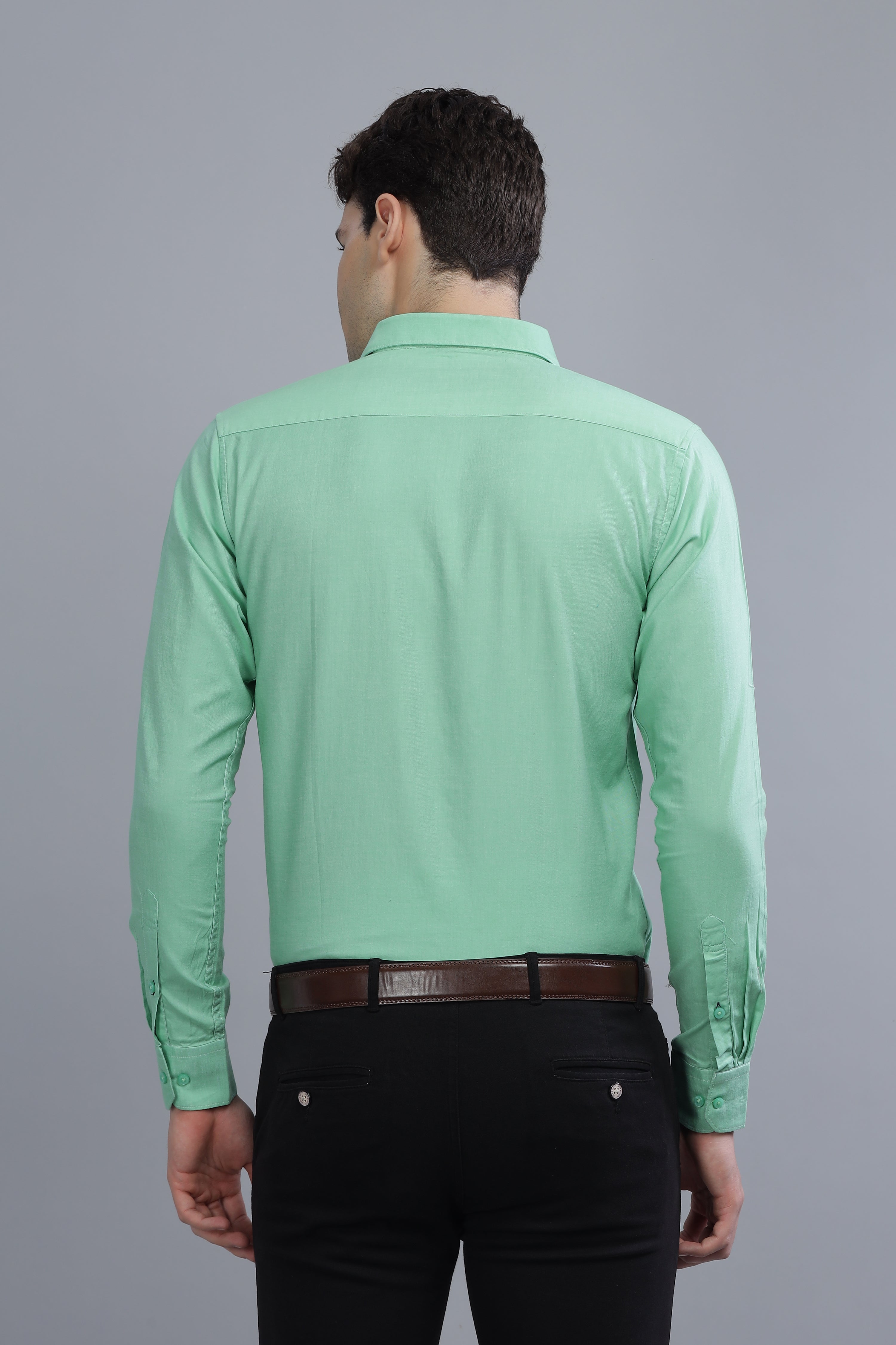 Linen Blend Green Shirt