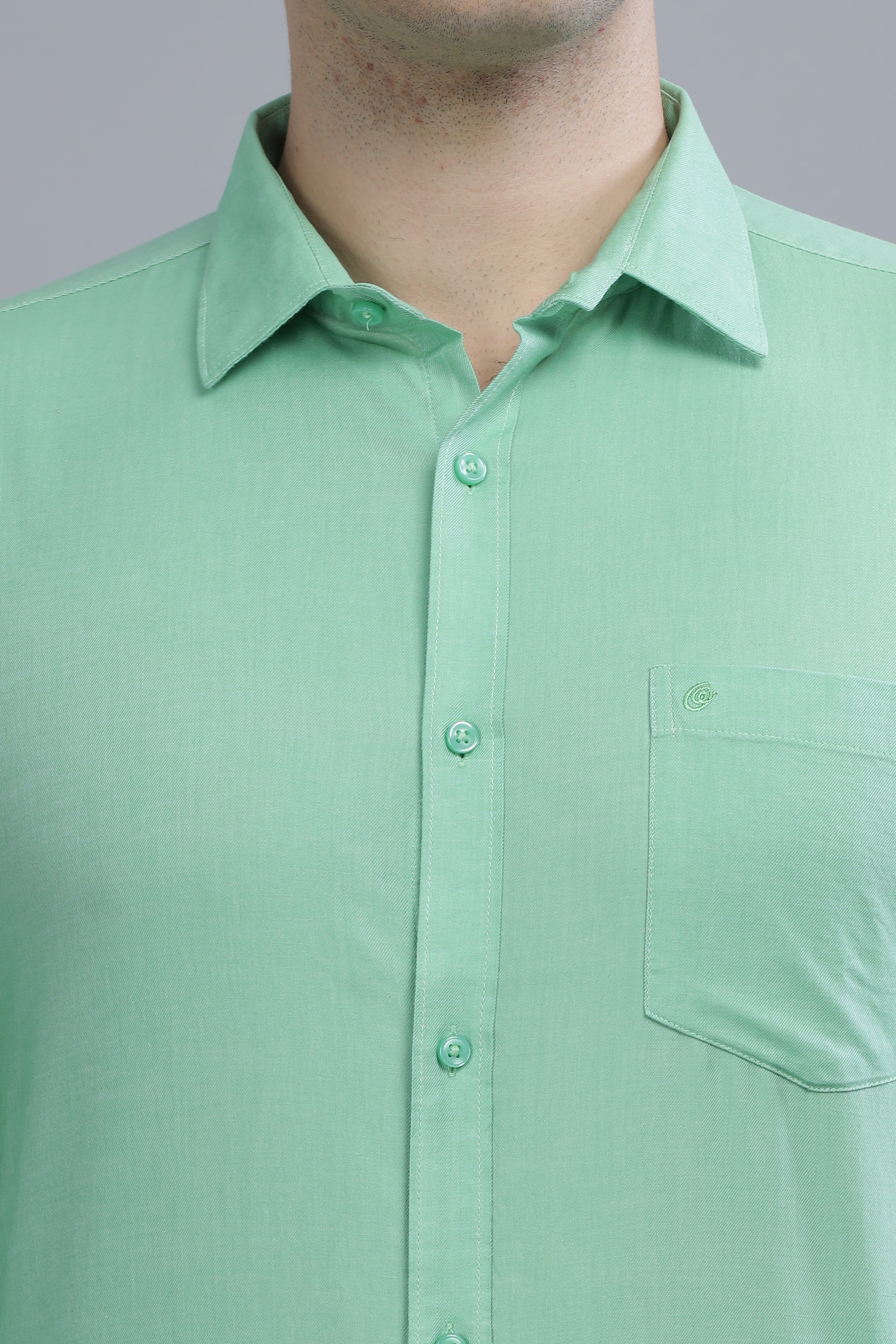 Linen Blend Green Shirt