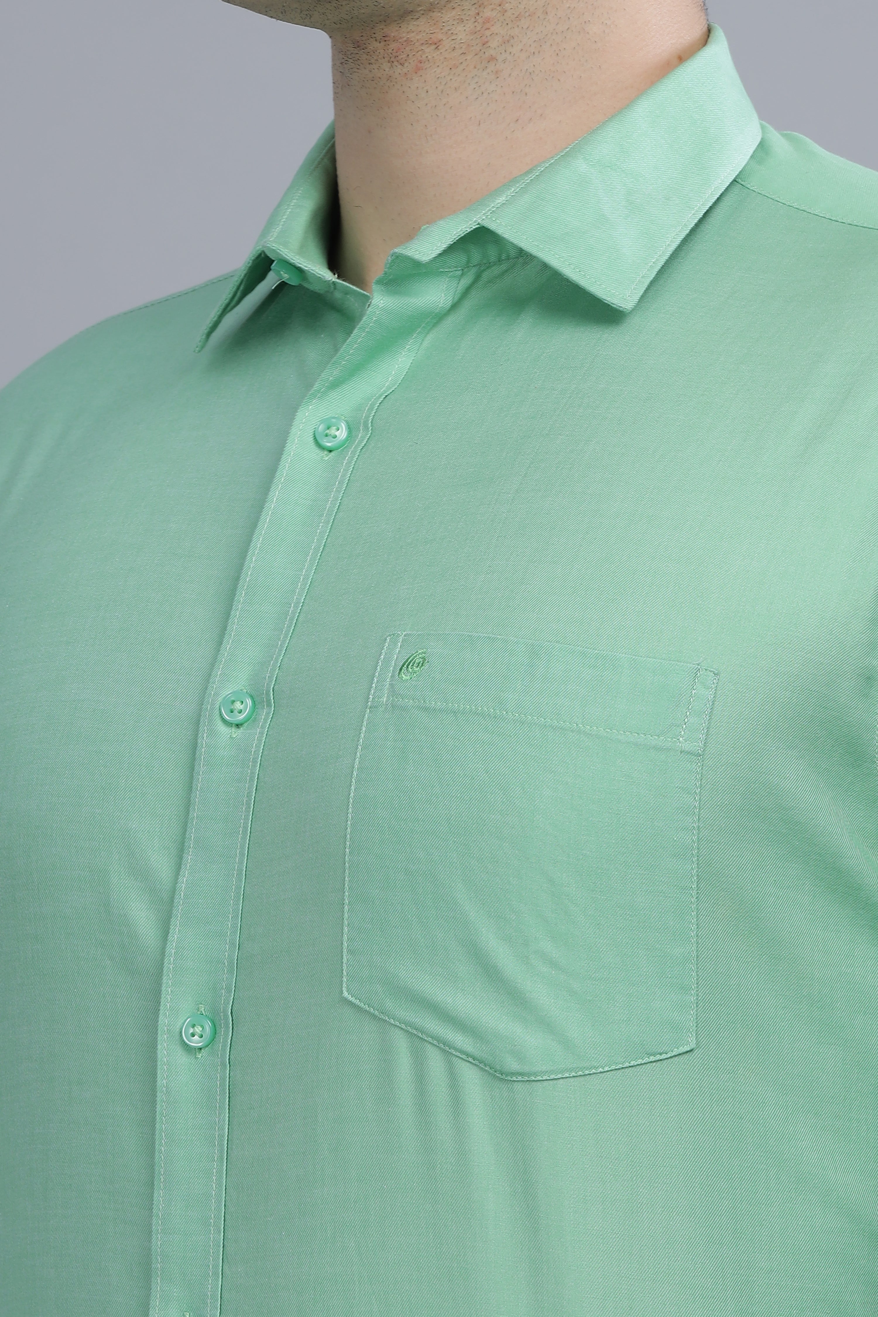 Linen Blend Green Shirt