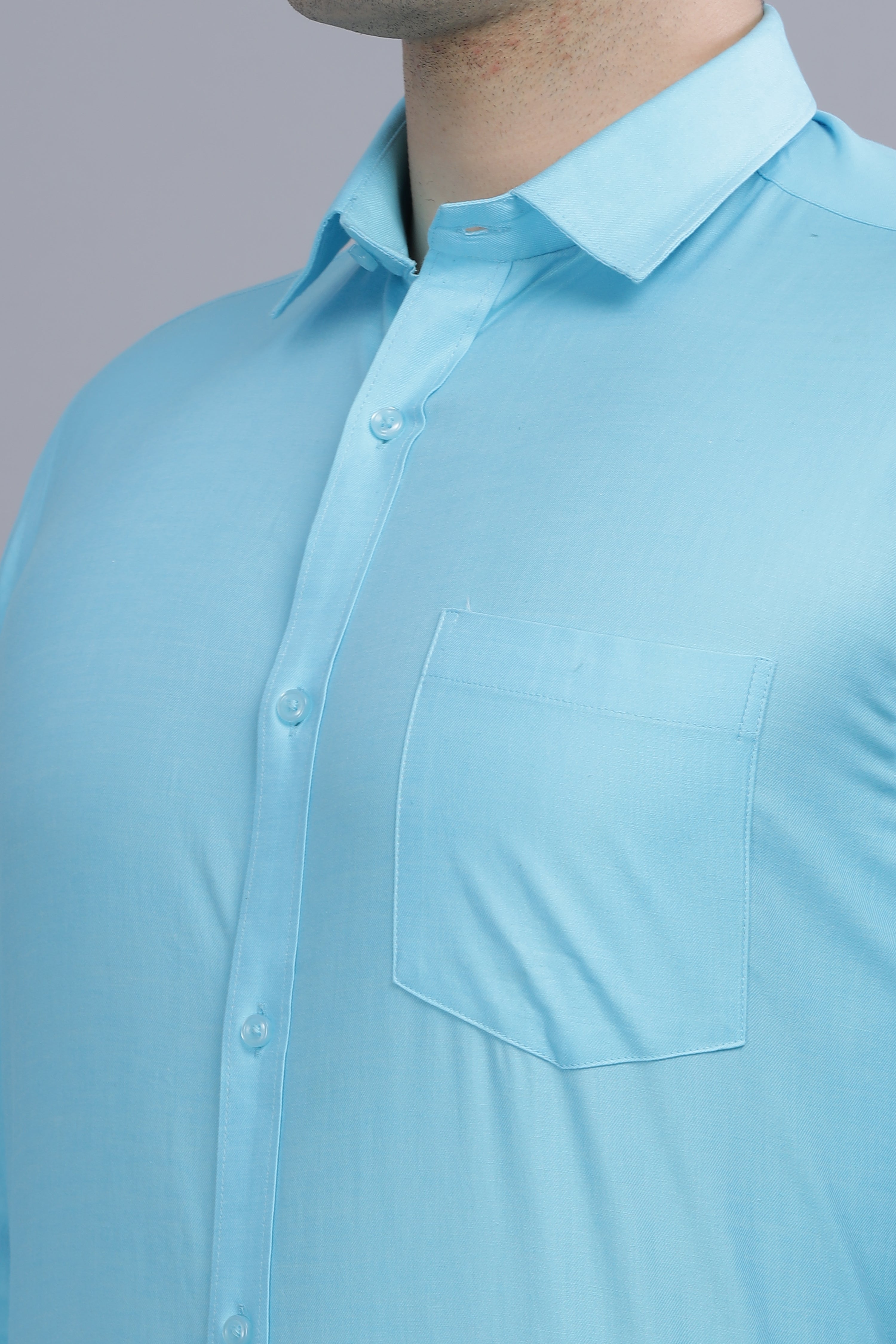 Pleated Pintek Blue Shirt