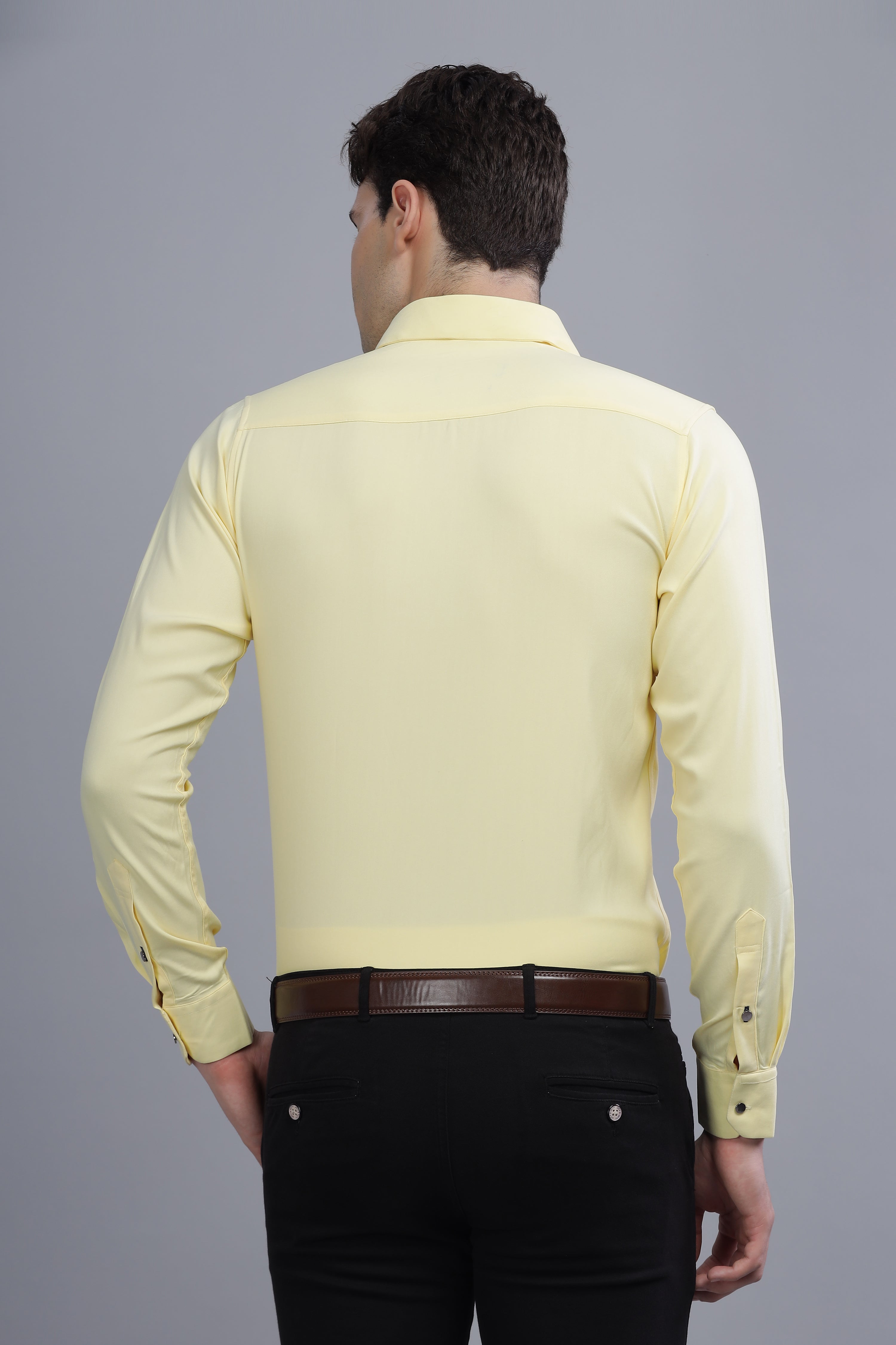 Pleated Pintek Mustard Shirt