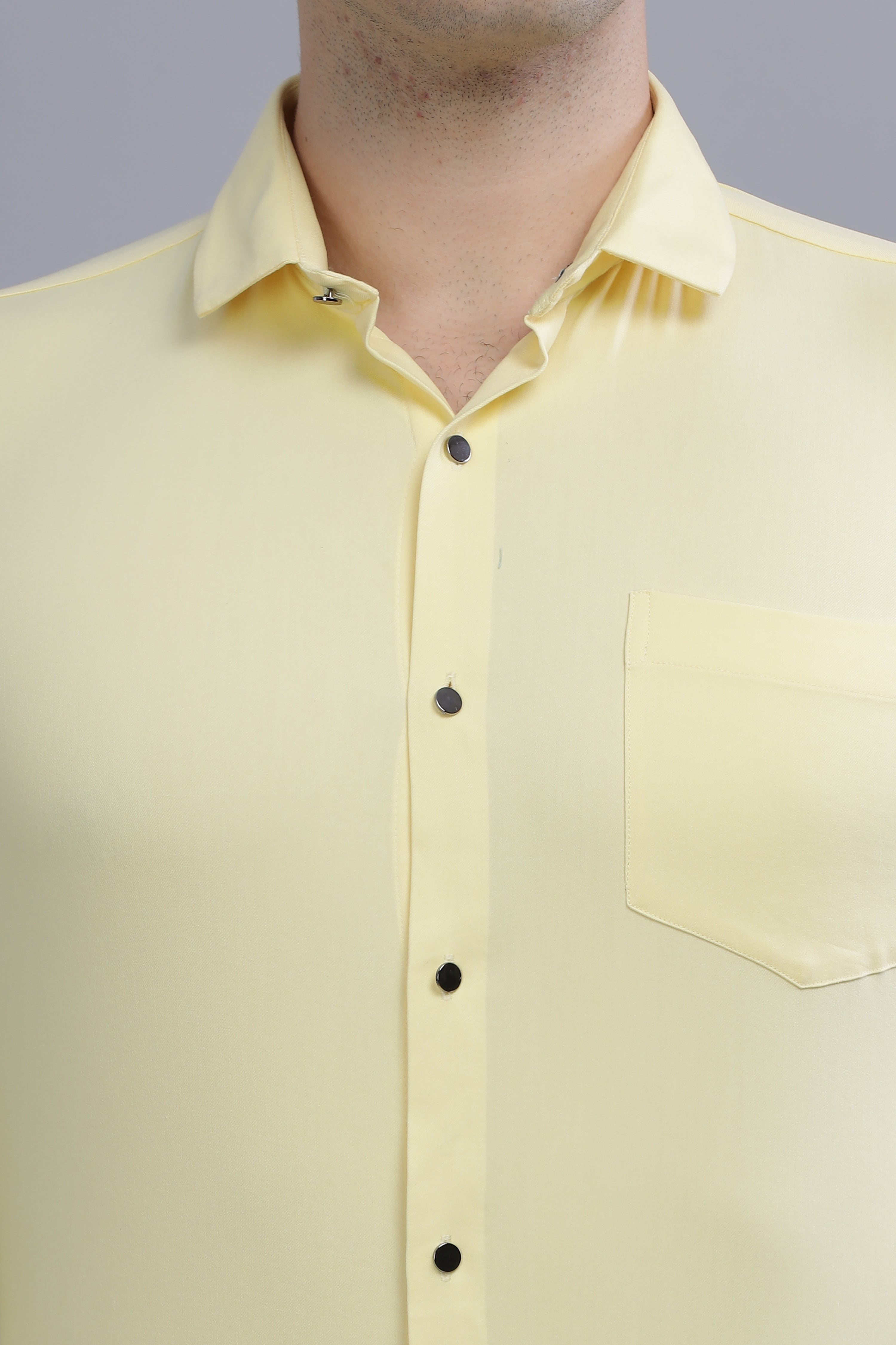 Pleated Pintek Mustard Shirt