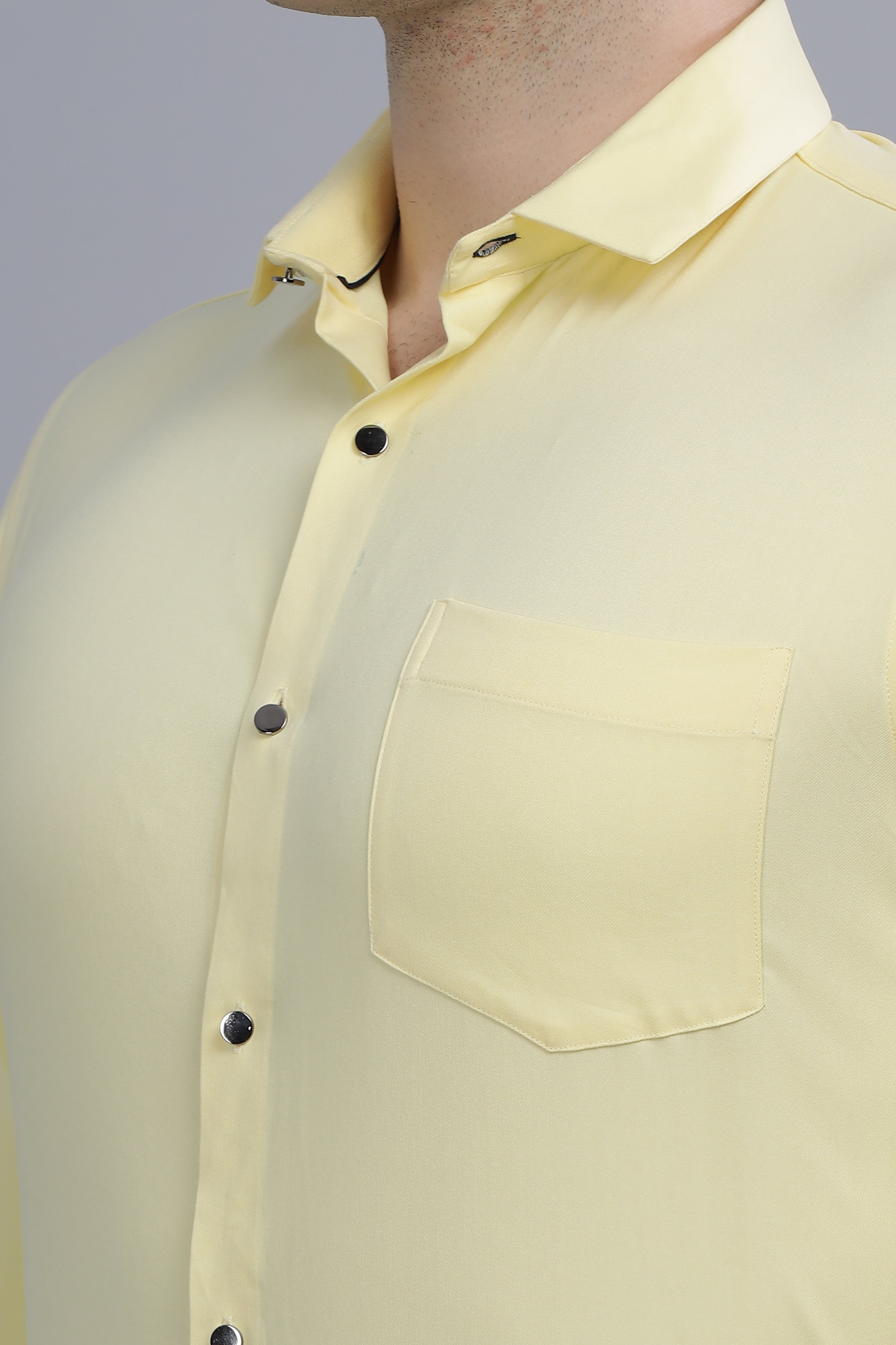 Pleated Pintek Mustard Shirt