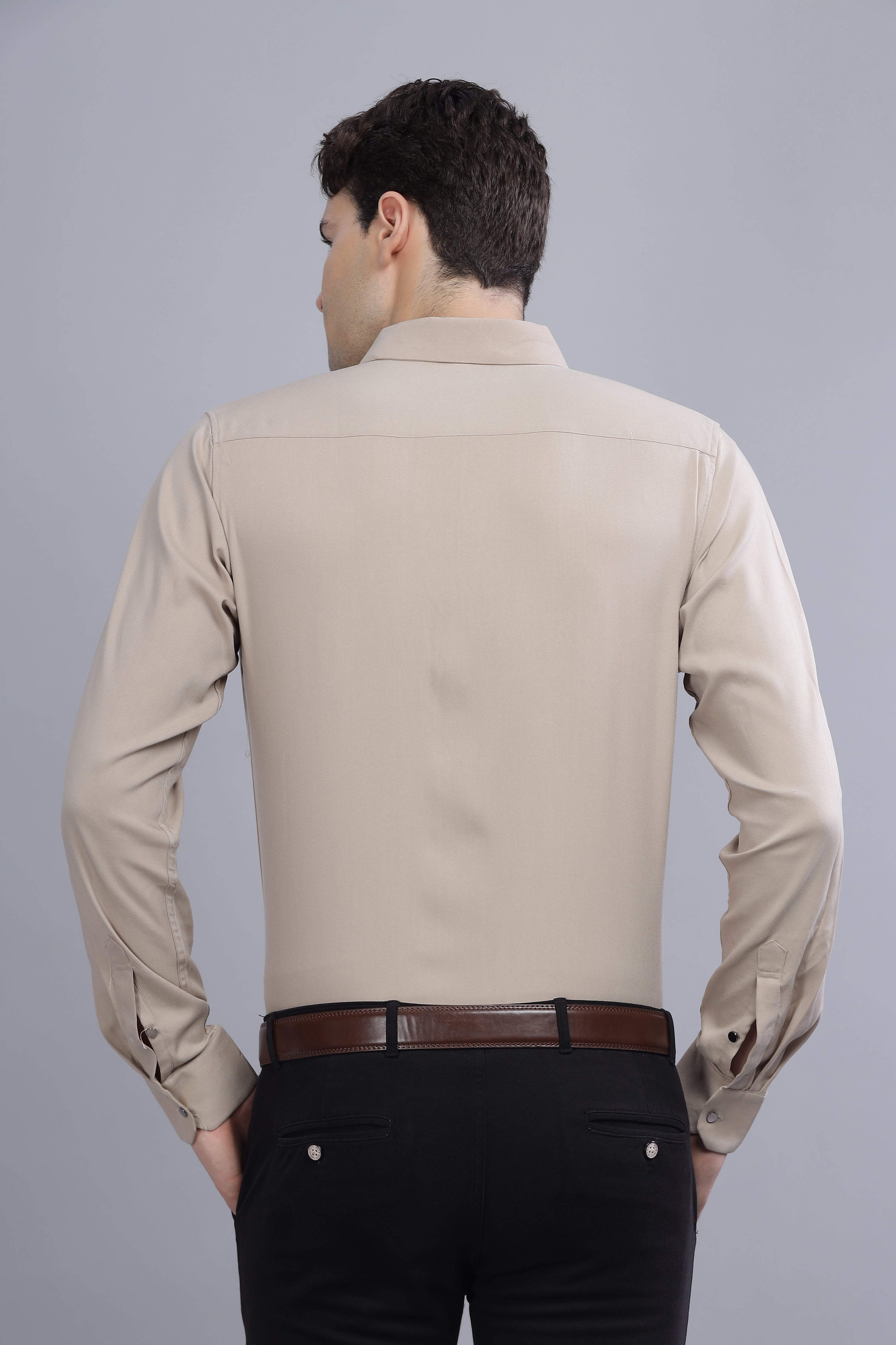 Pleated Pintek  Grey Shirt