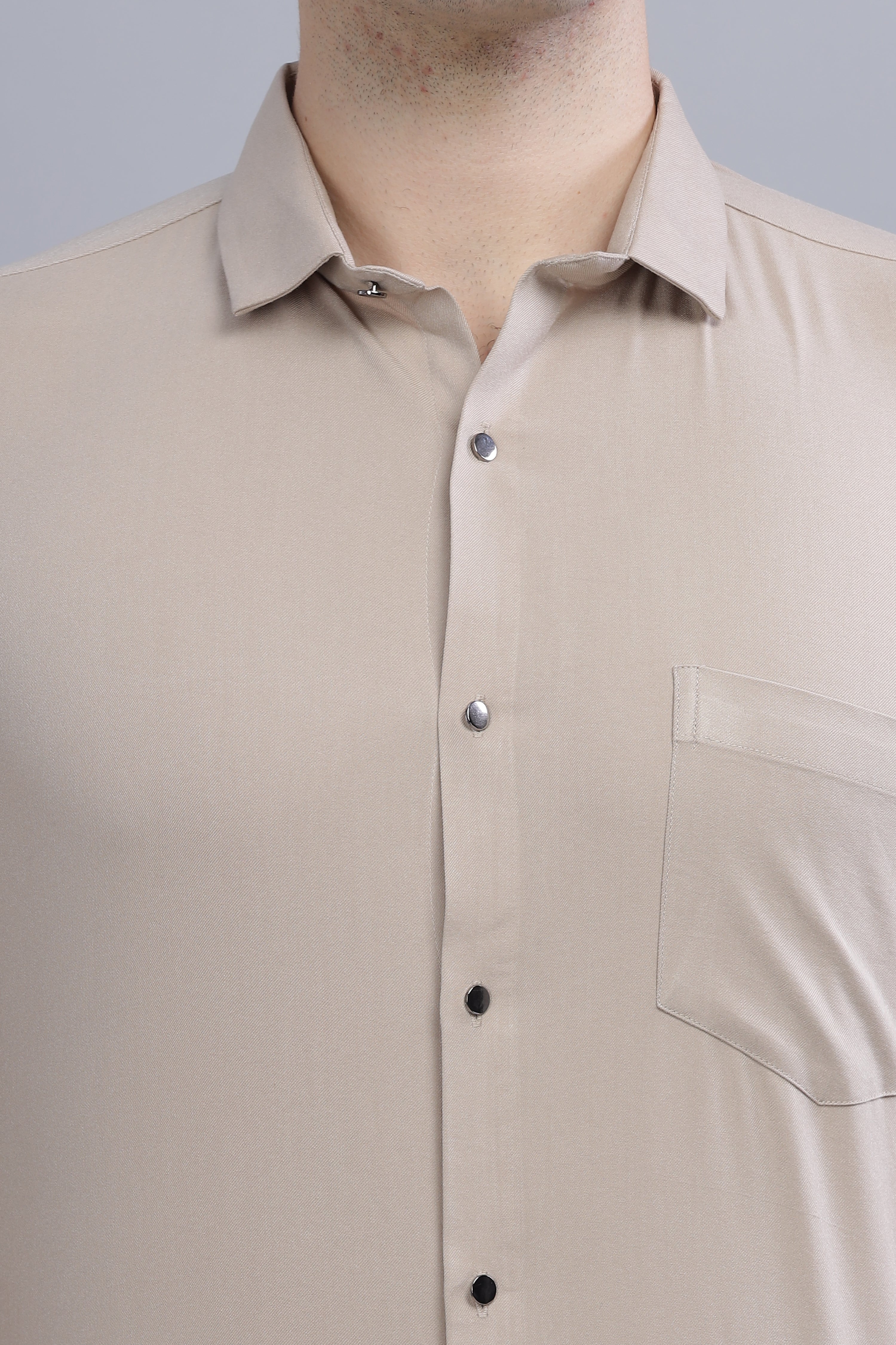 Pleated Pintek  Grey Shirt