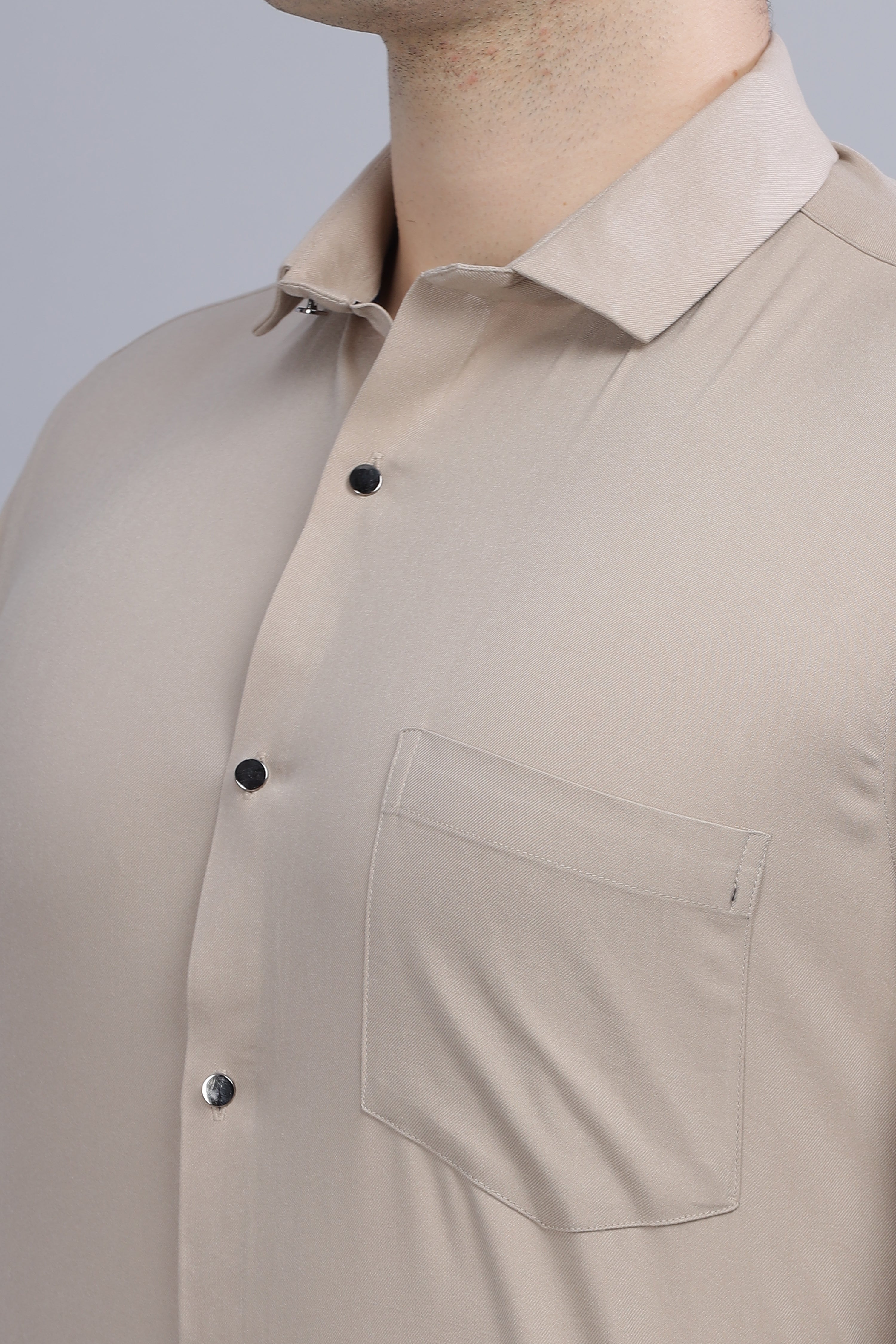 Pleated Pintek  Grey Shirt