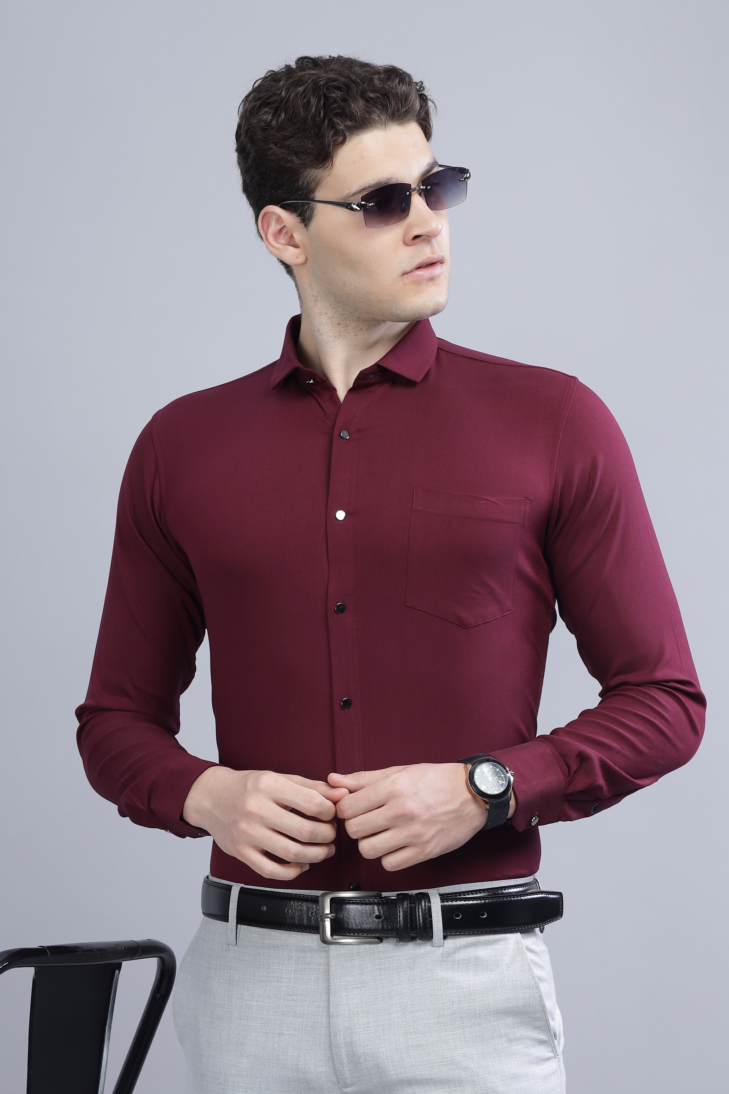 Chagrin Maroon Shirt