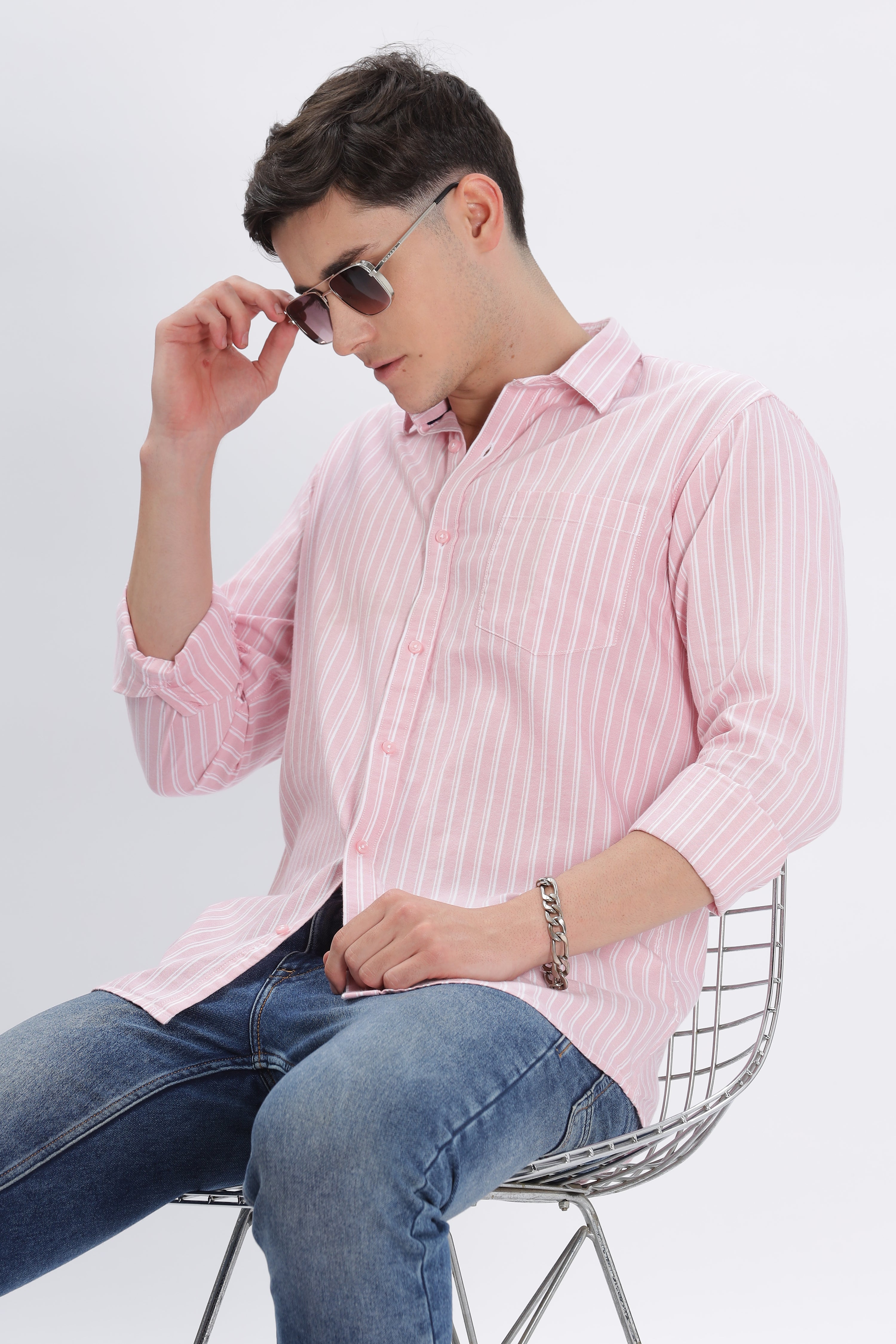 Casual Pink stripes Shirt