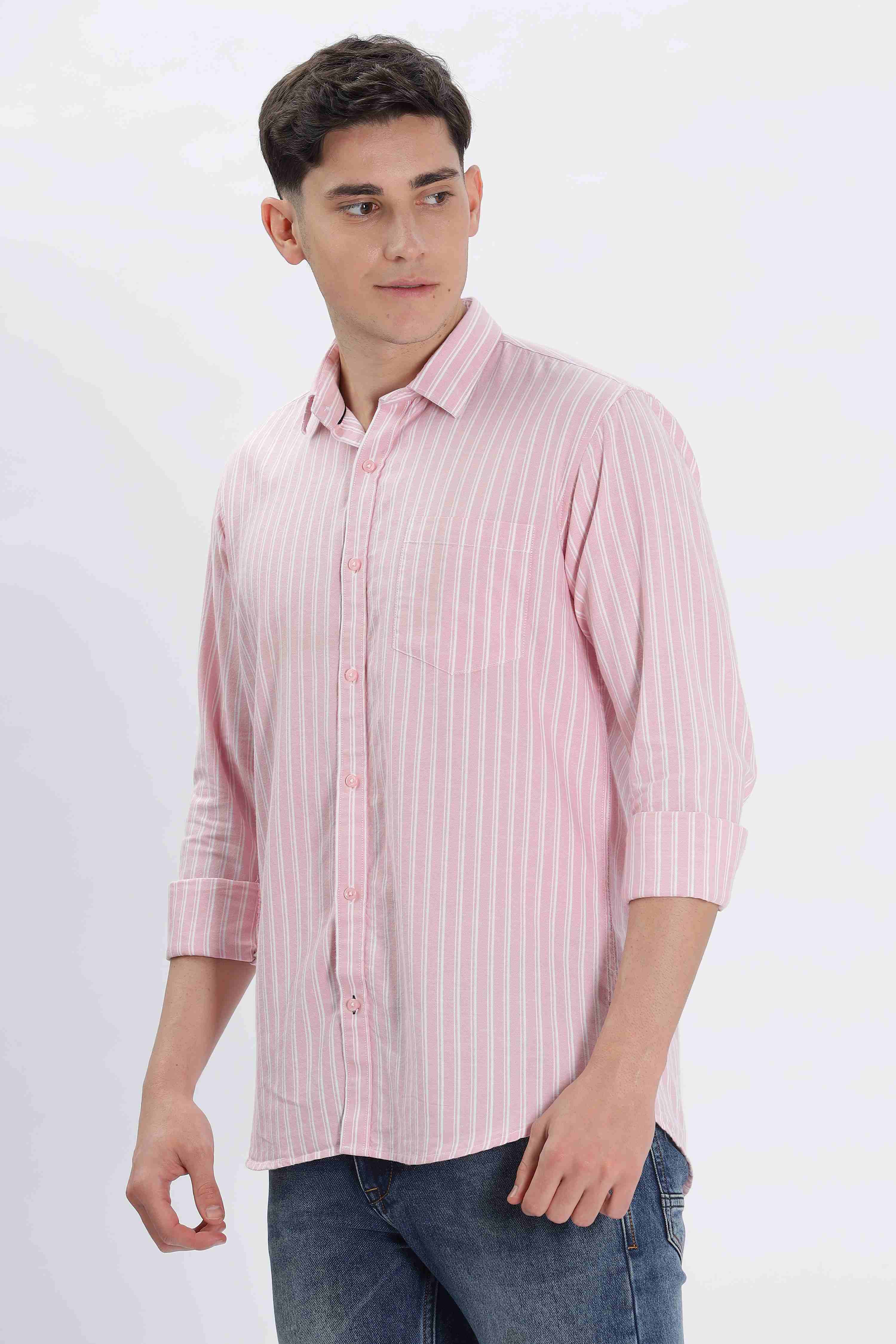 Casual Pink Stripes Shirt