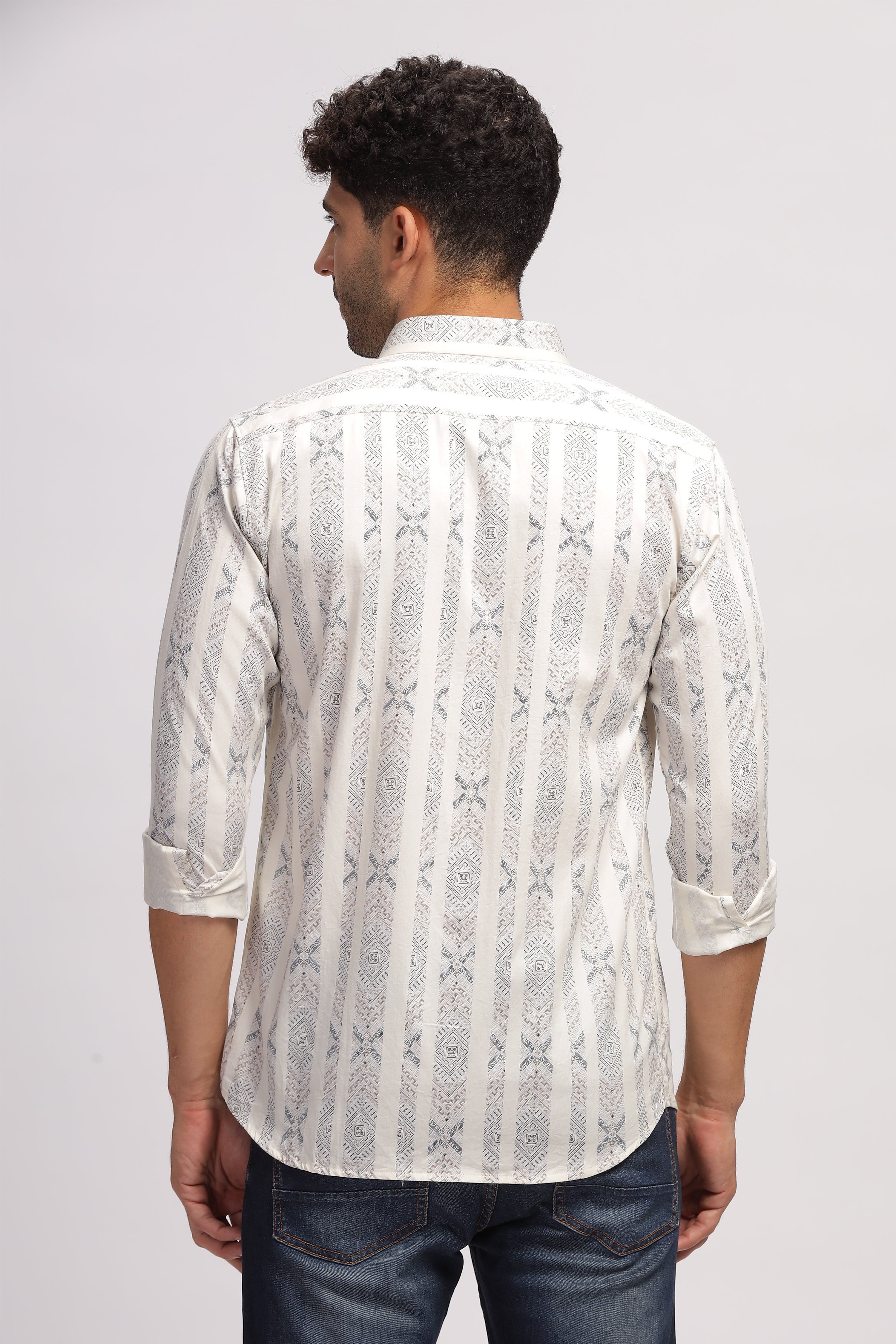 Printed designer white shirt