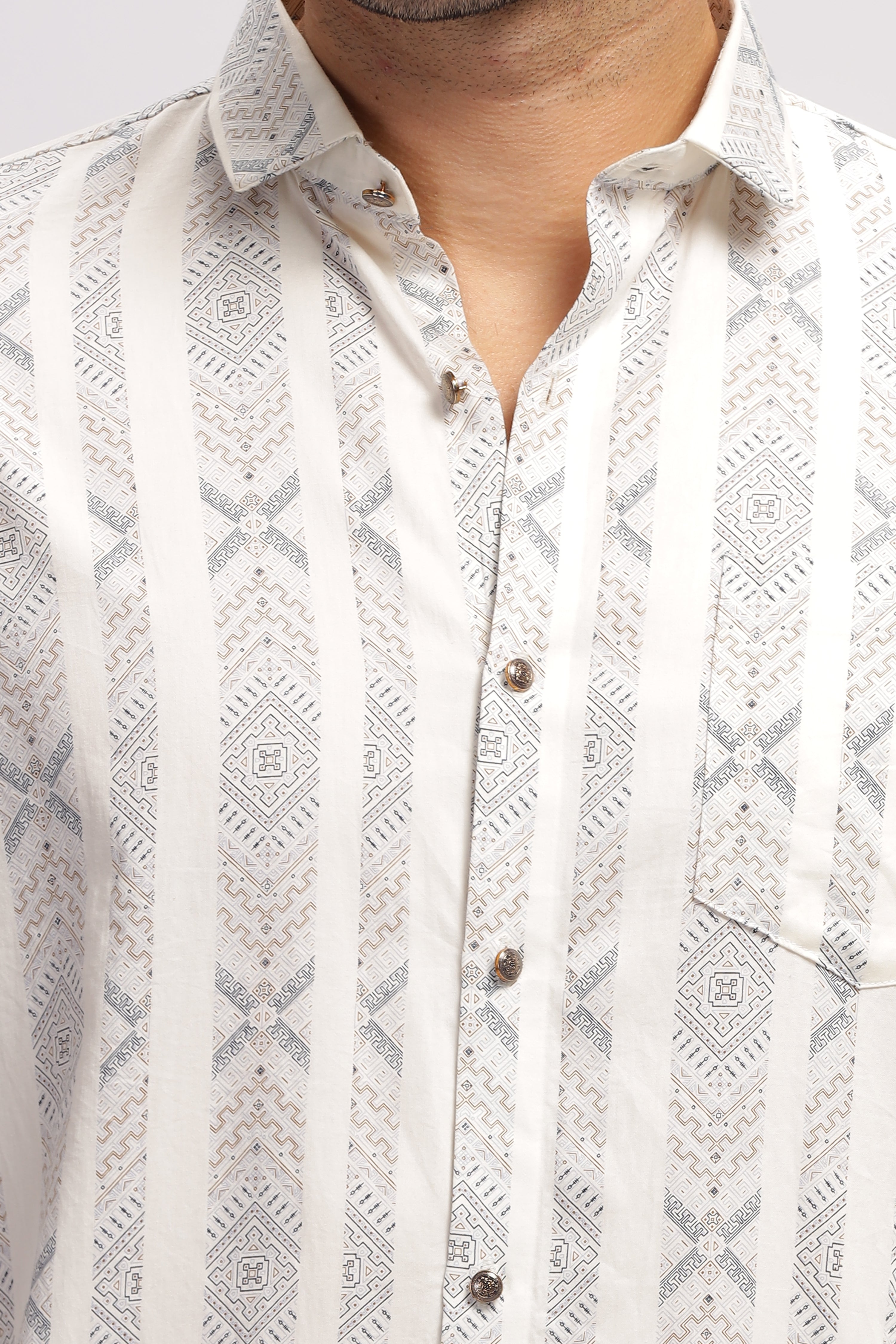 Printed designer white shirt