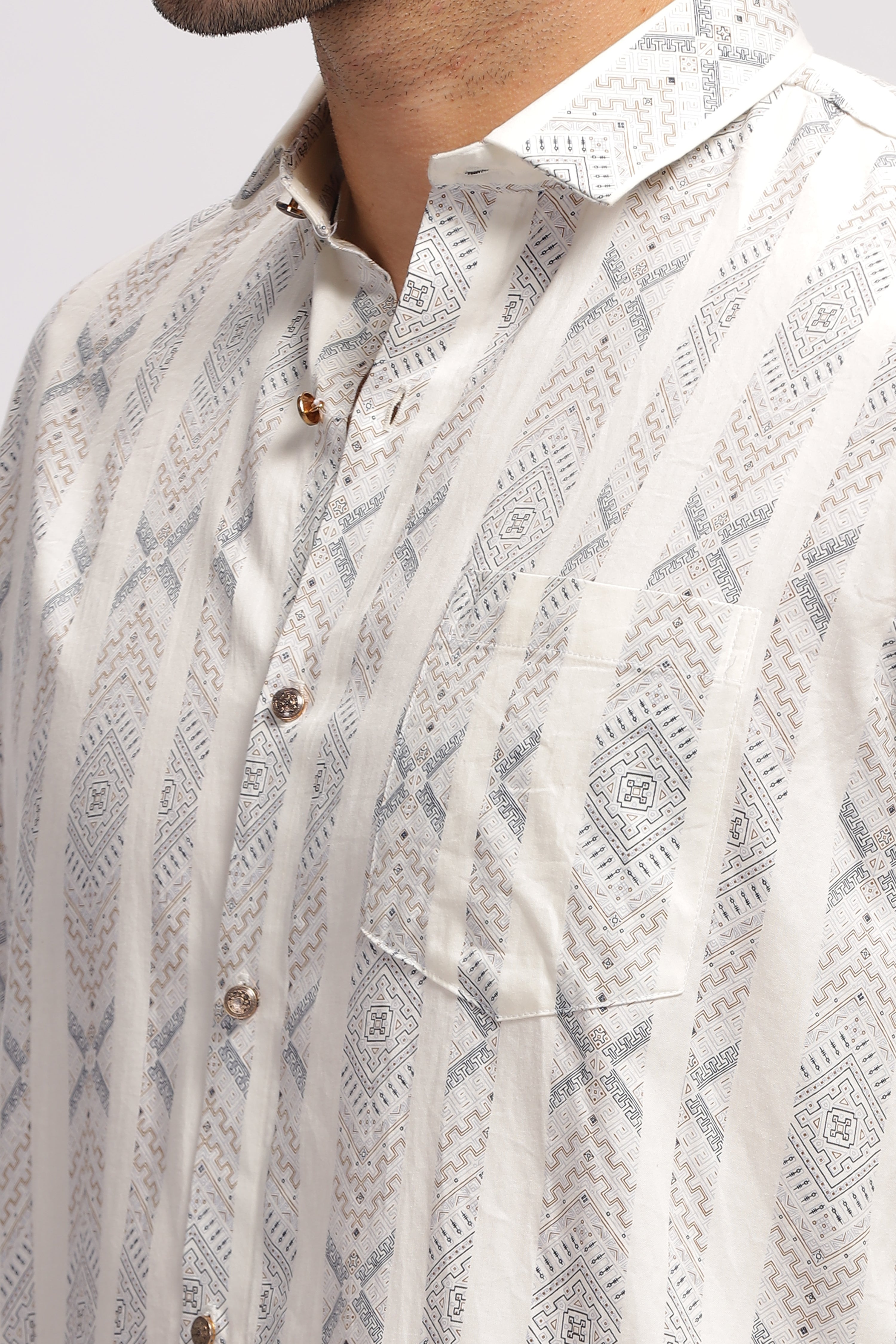 Printed designer white shirt