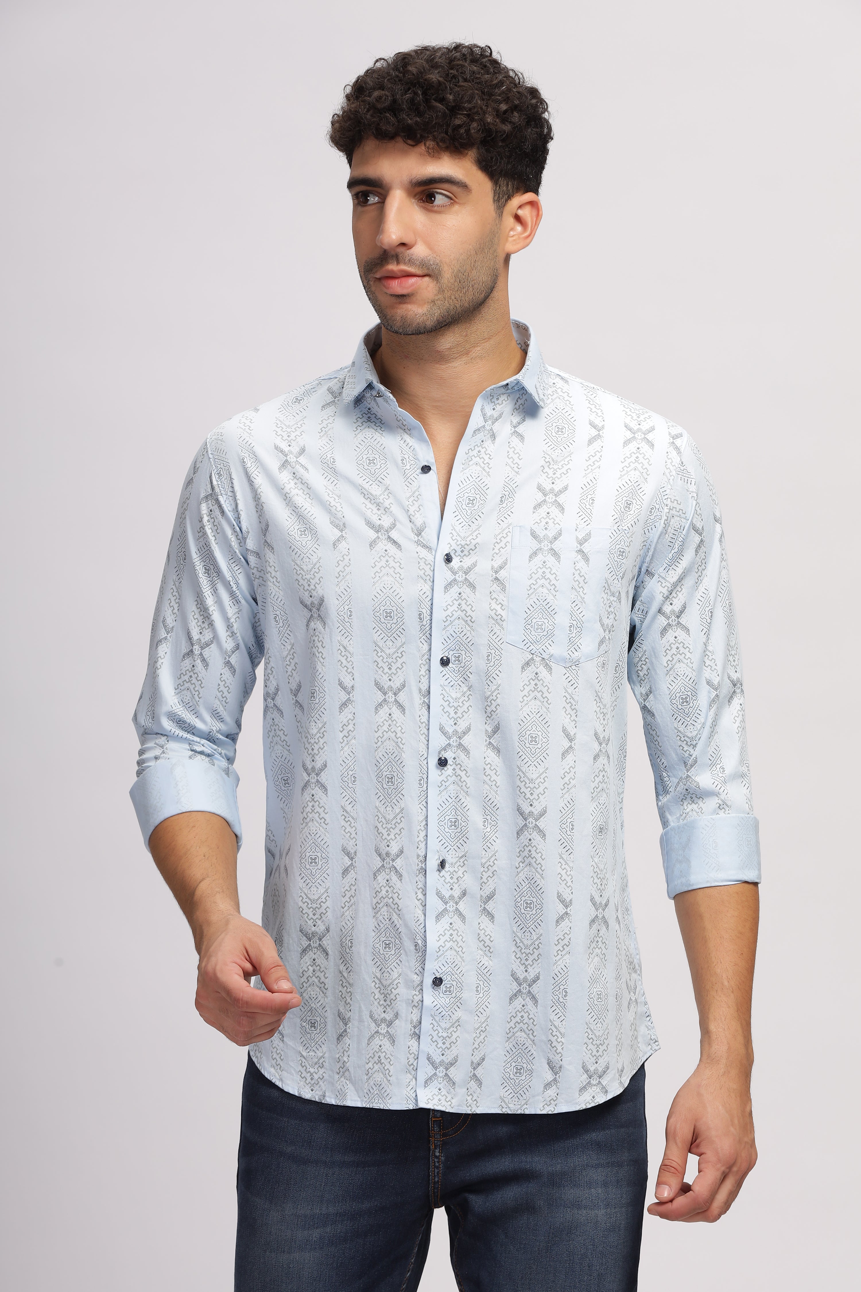 Printed designer Blue shirt