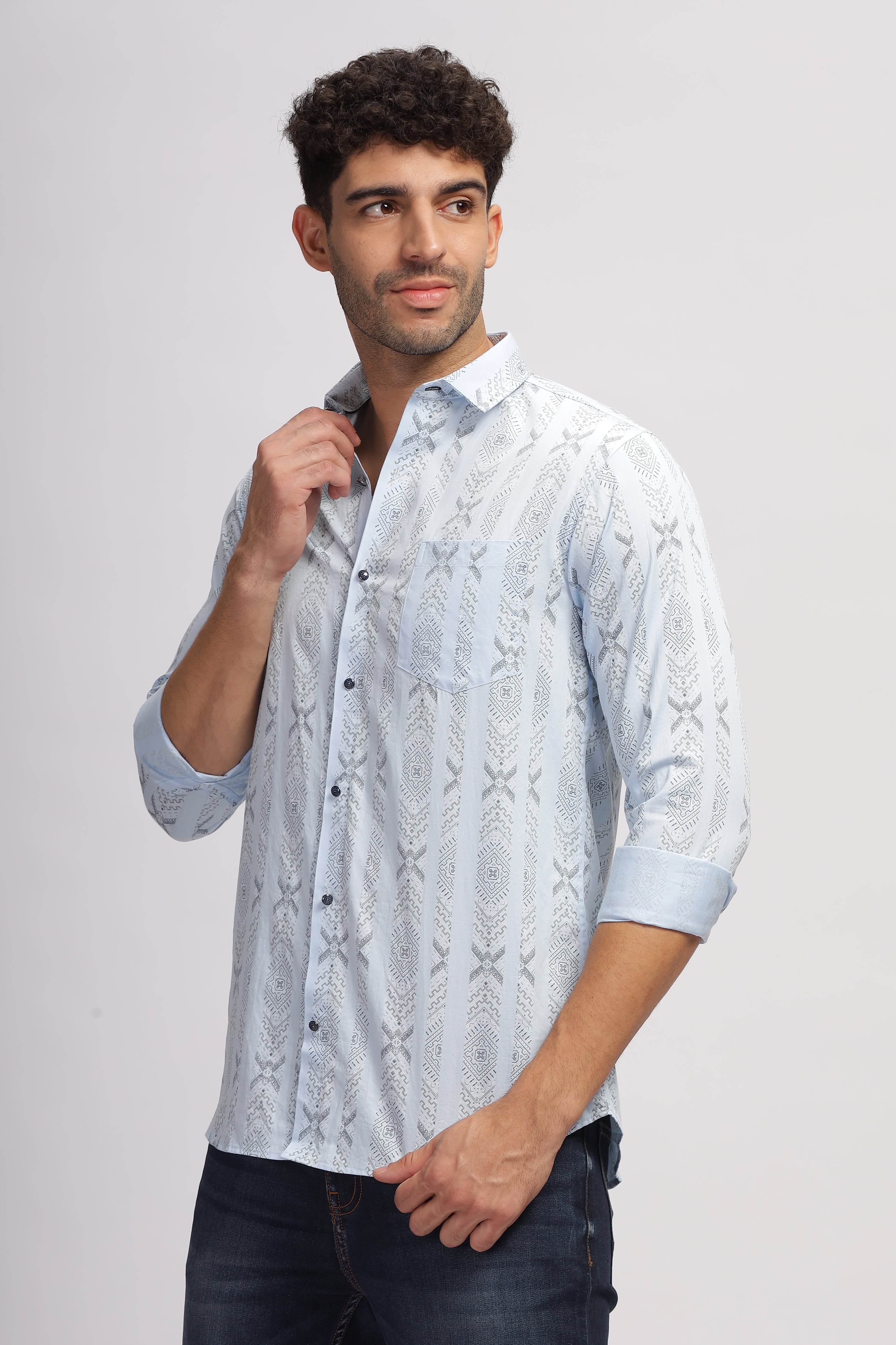 Printed designer Blue shirt