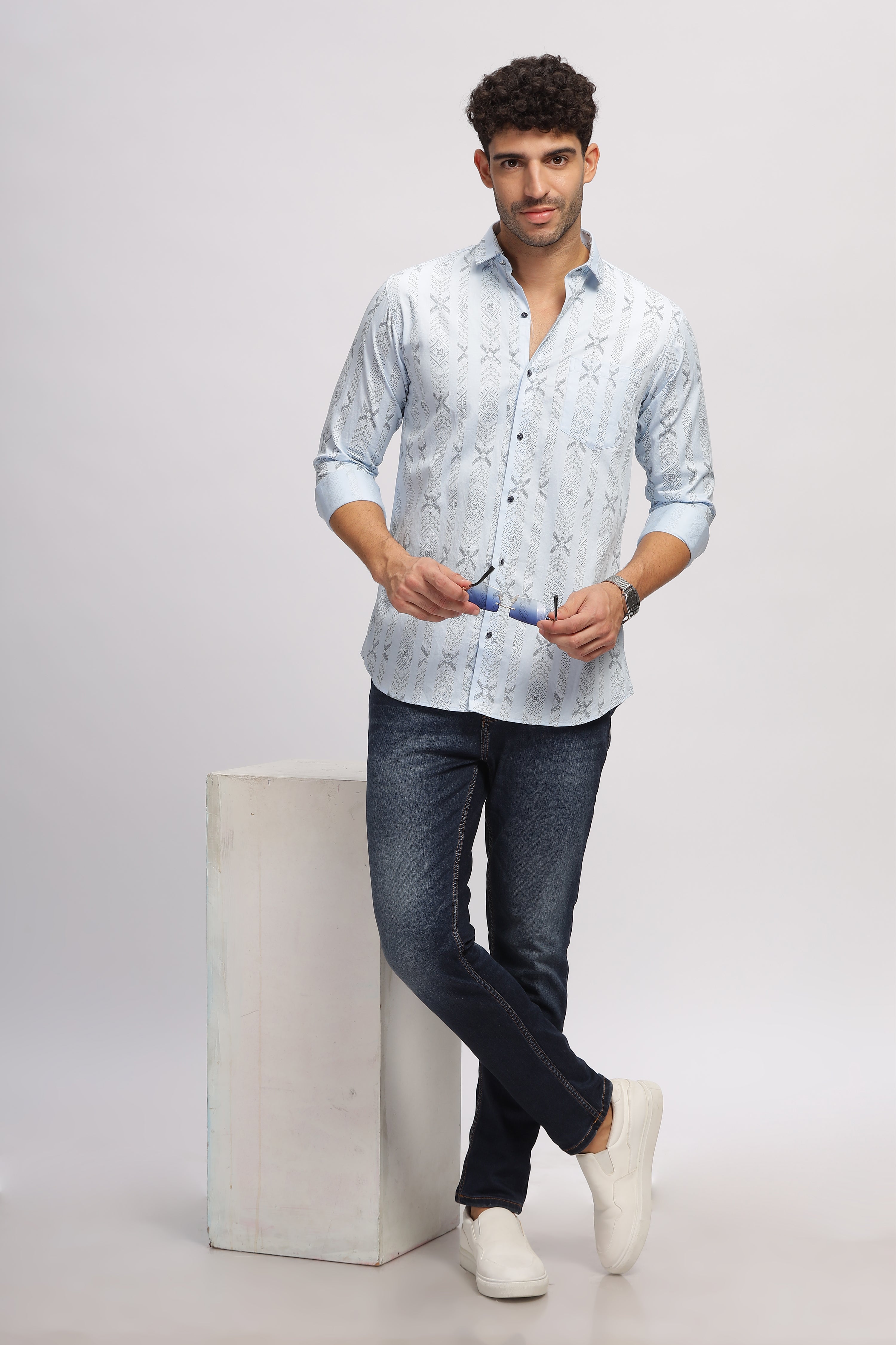 Printed designer Blue shirt