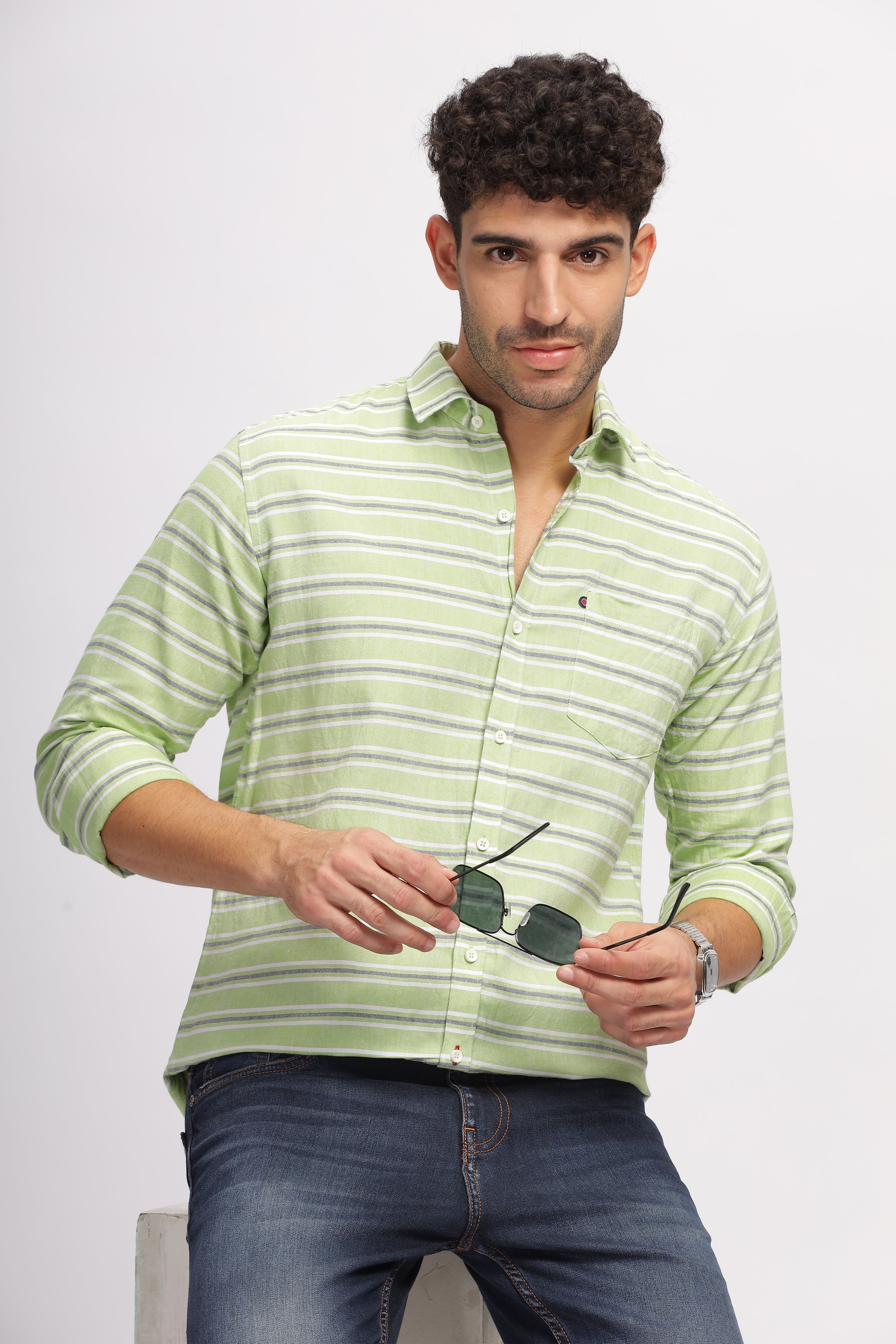 Mens striped casual shirt