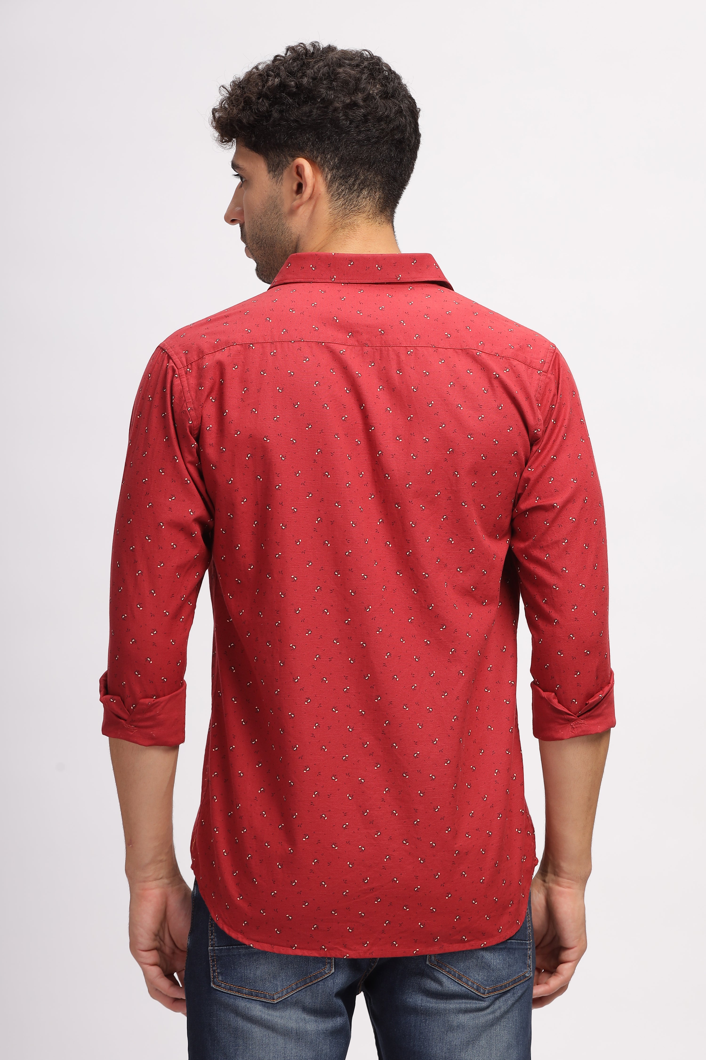 Casual printed Red Shirt