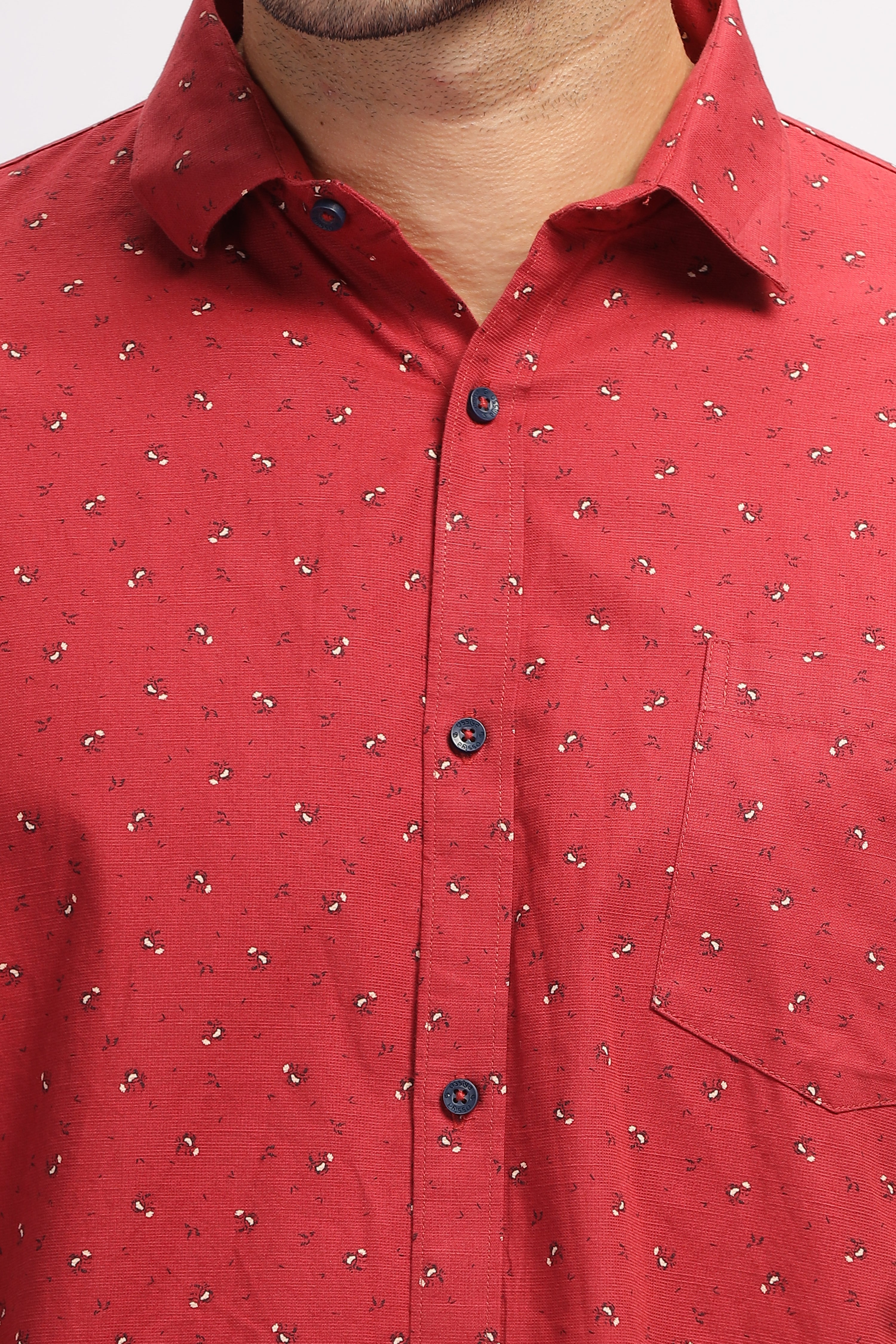 Casual printed Red Shirt