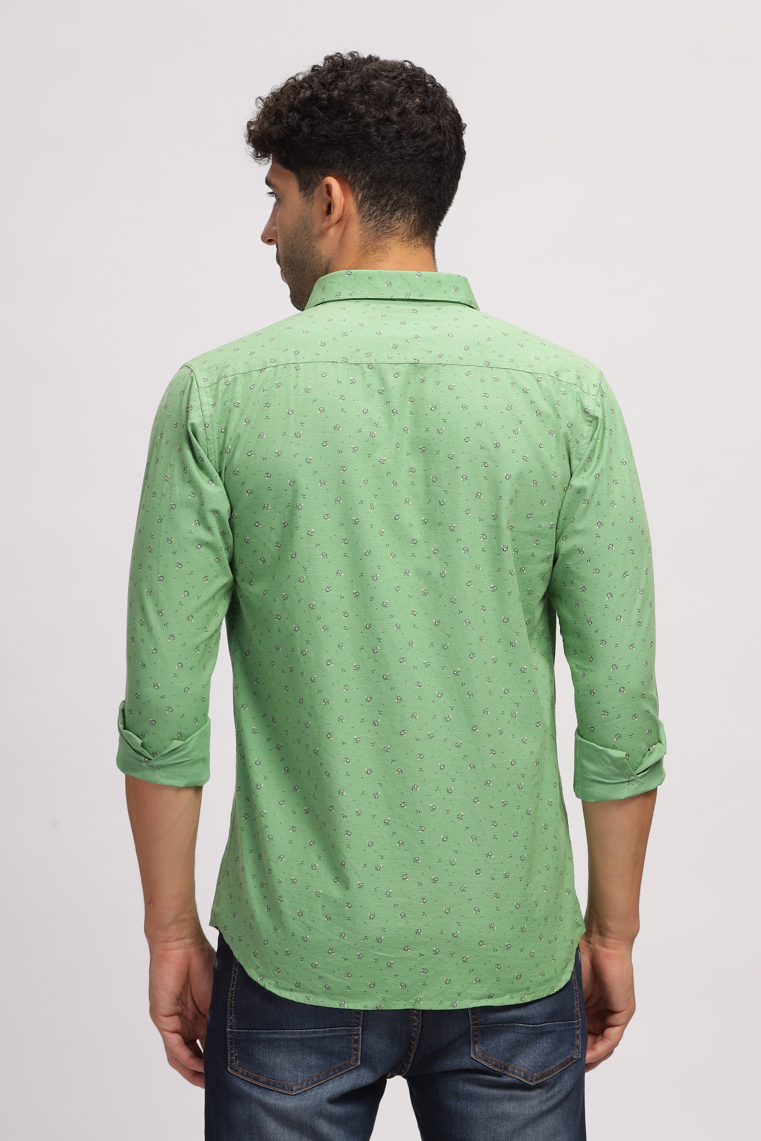 Casual printed Green Shirt