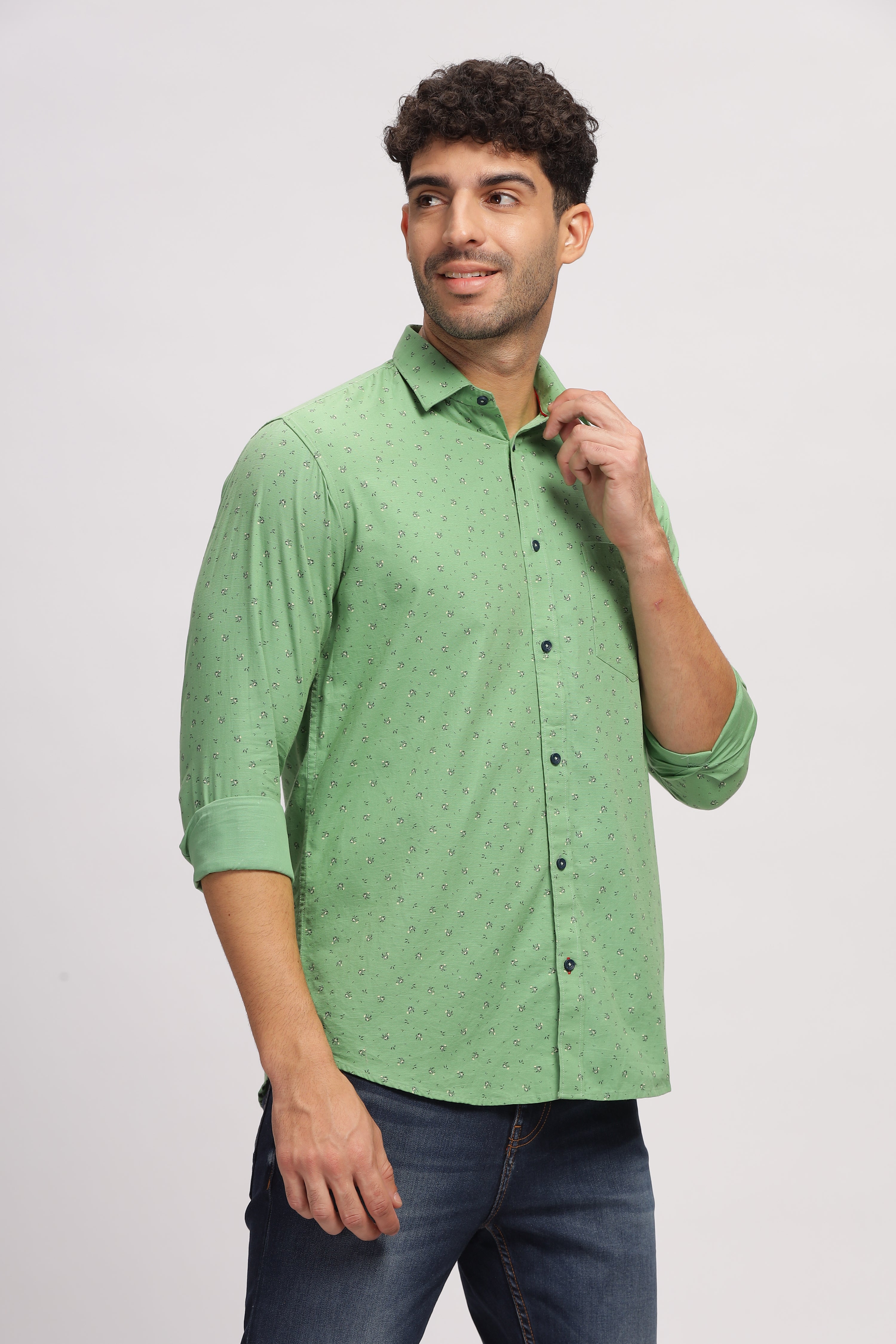 Casual printed Green Shirt