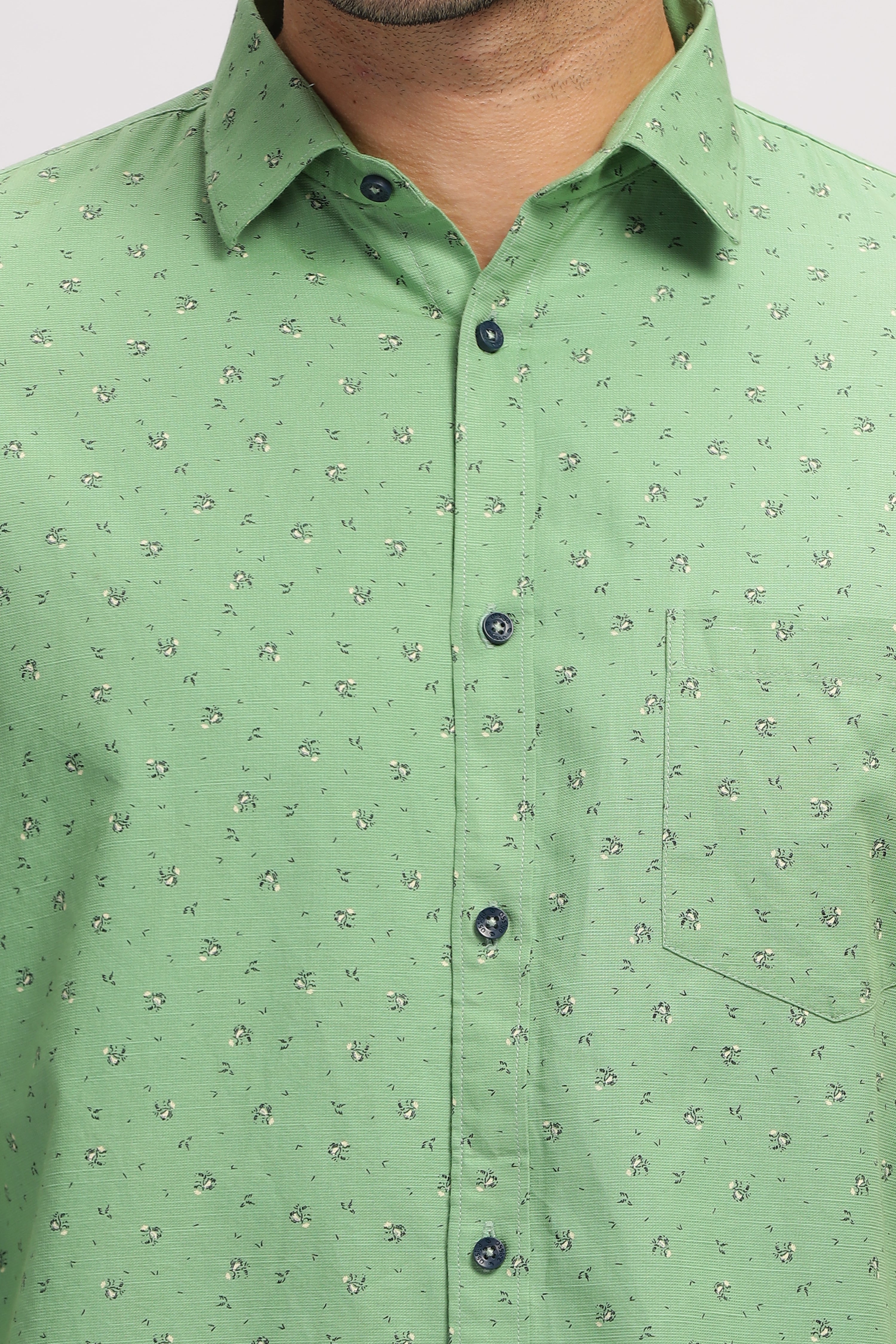 Casual printed Green Shirt