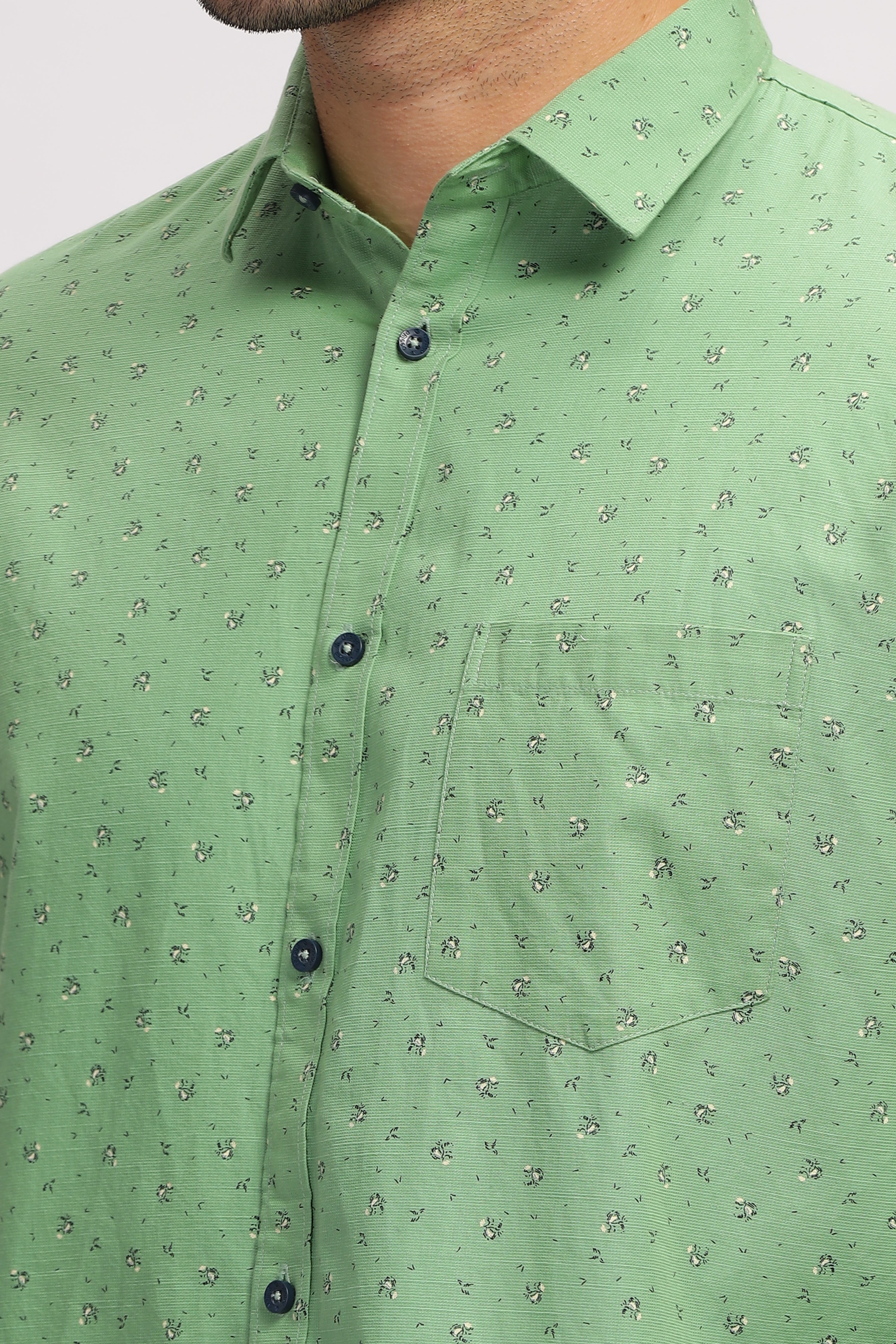 Casual printed Green Shirt