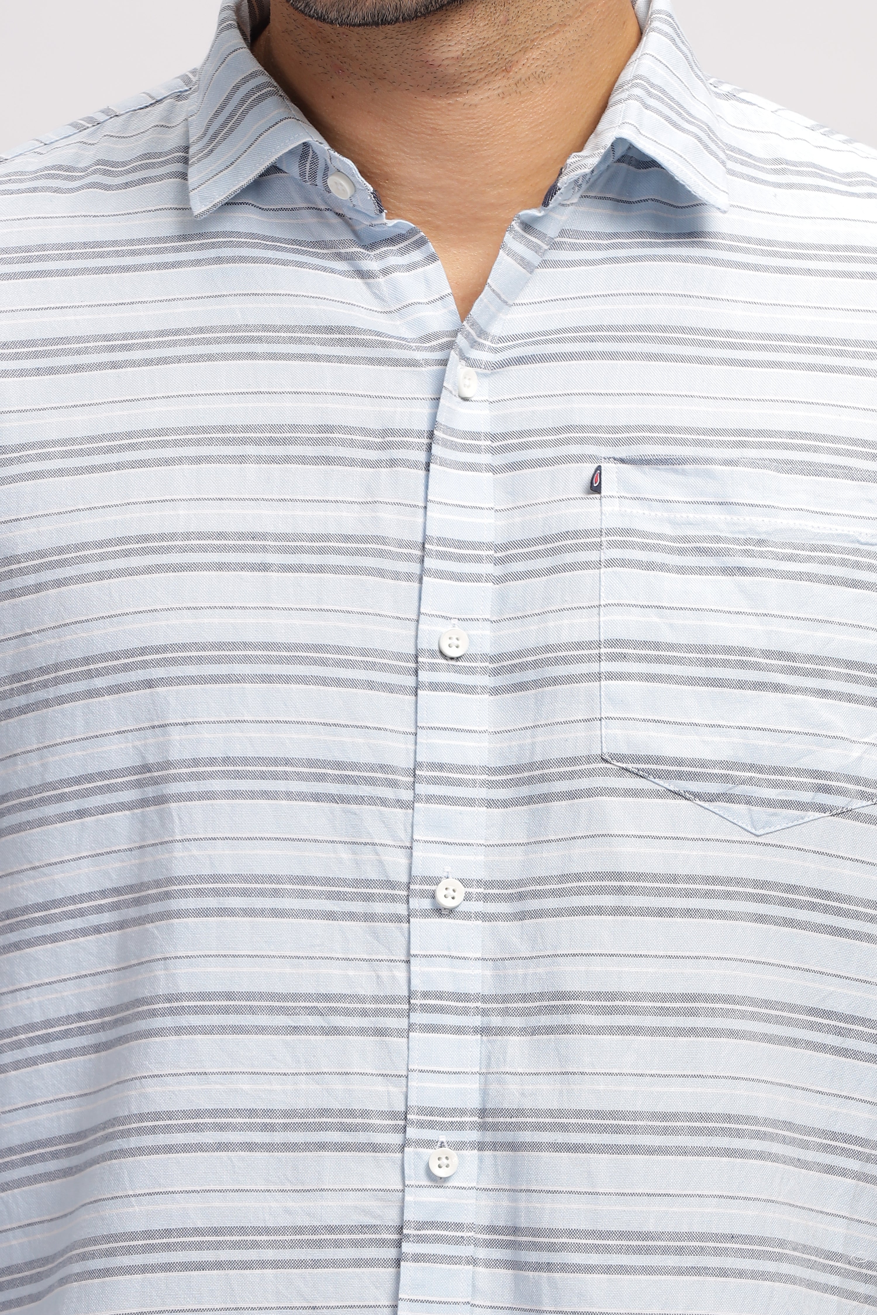 Striped blue fit shirt for Men