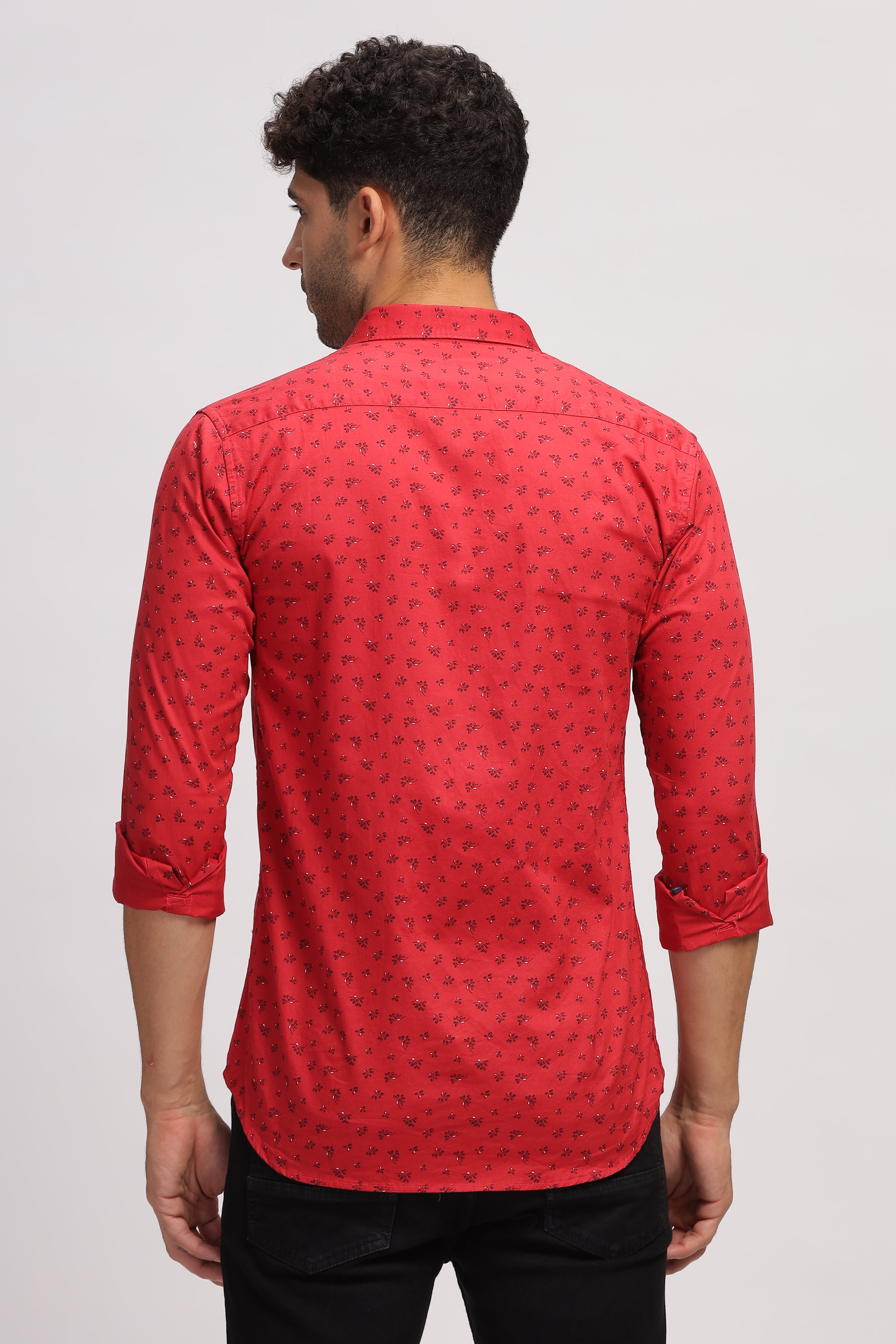 Red Floral Printed Shirt