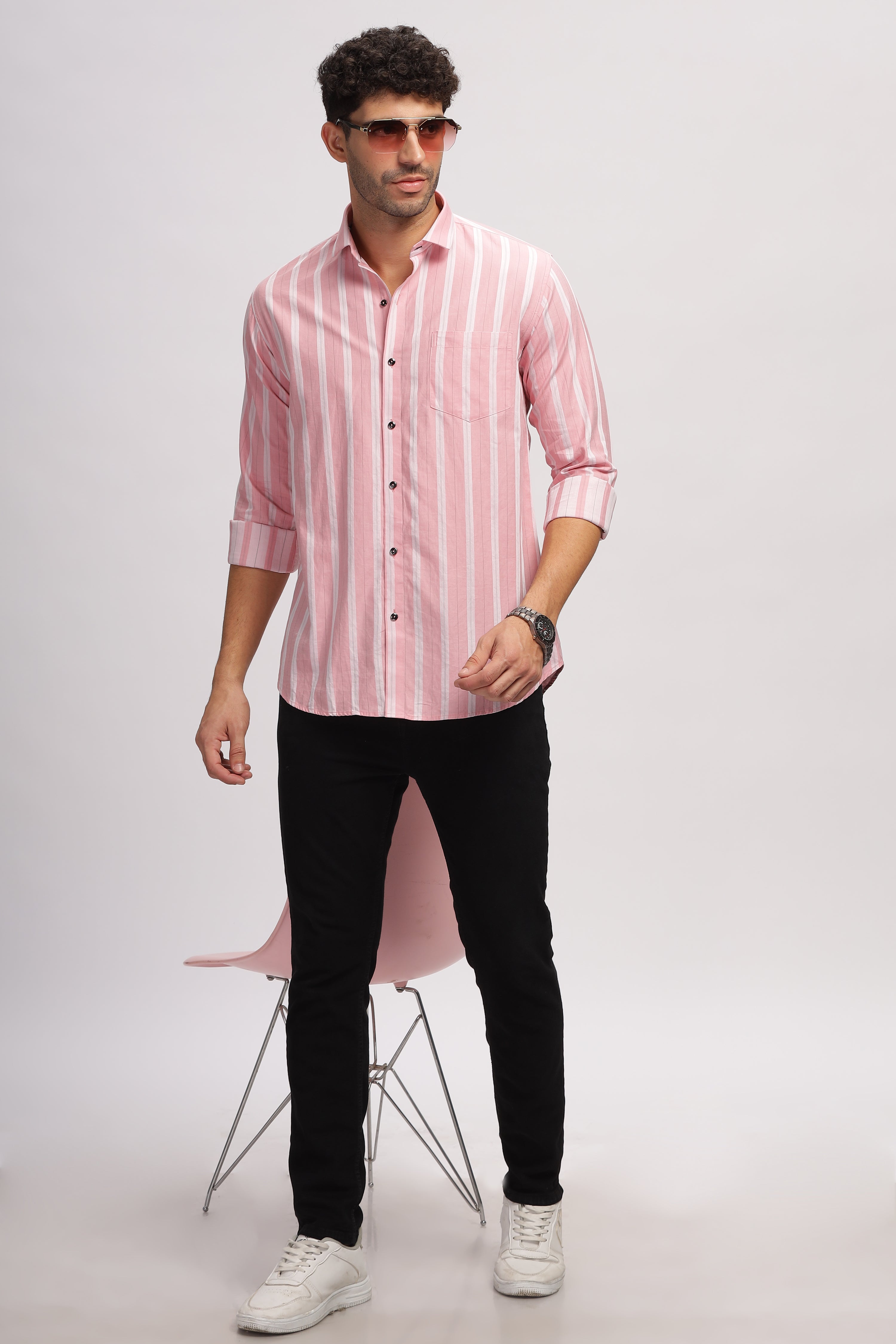 Pink Striped shirt