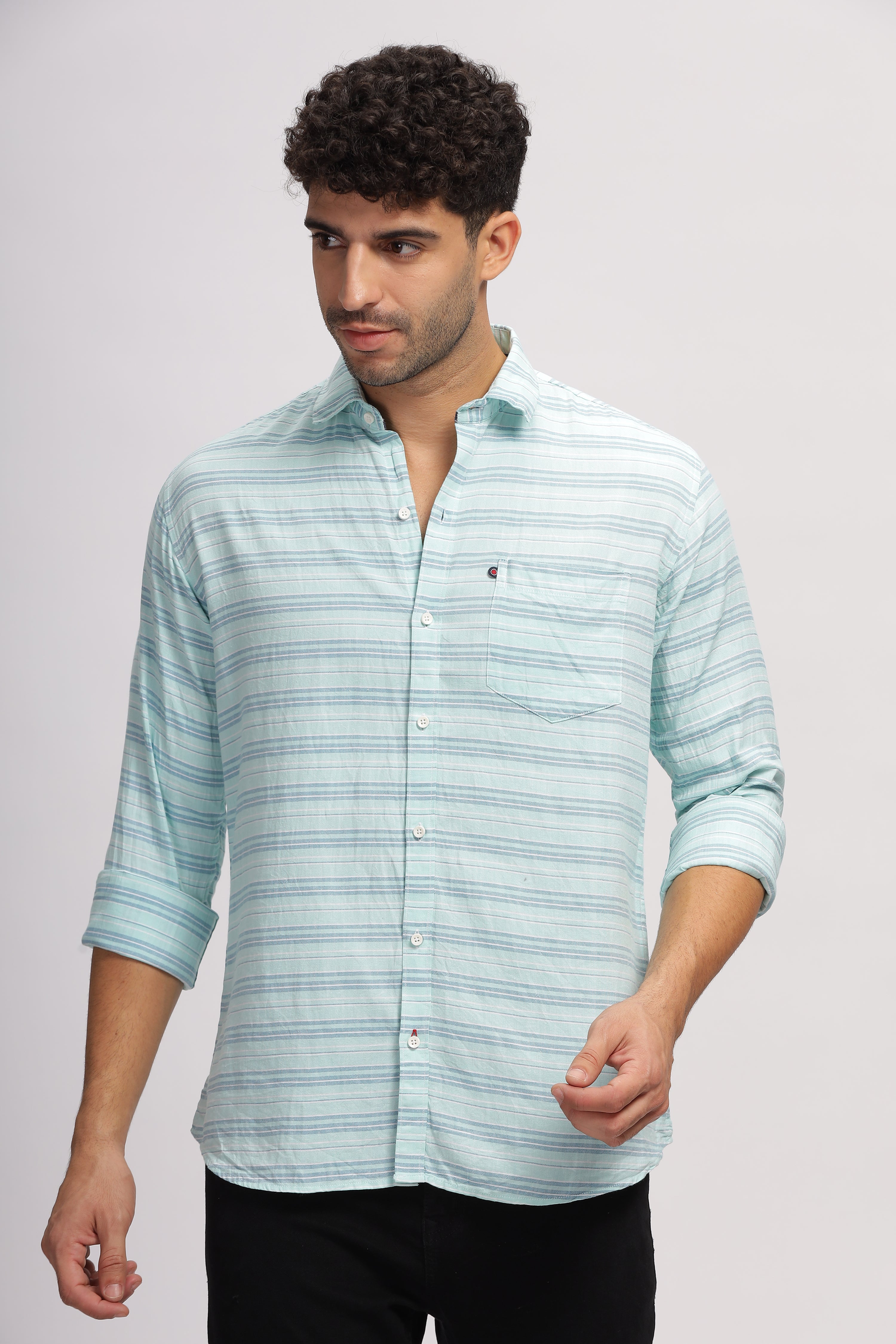 Striped Blue fit shirt for Men