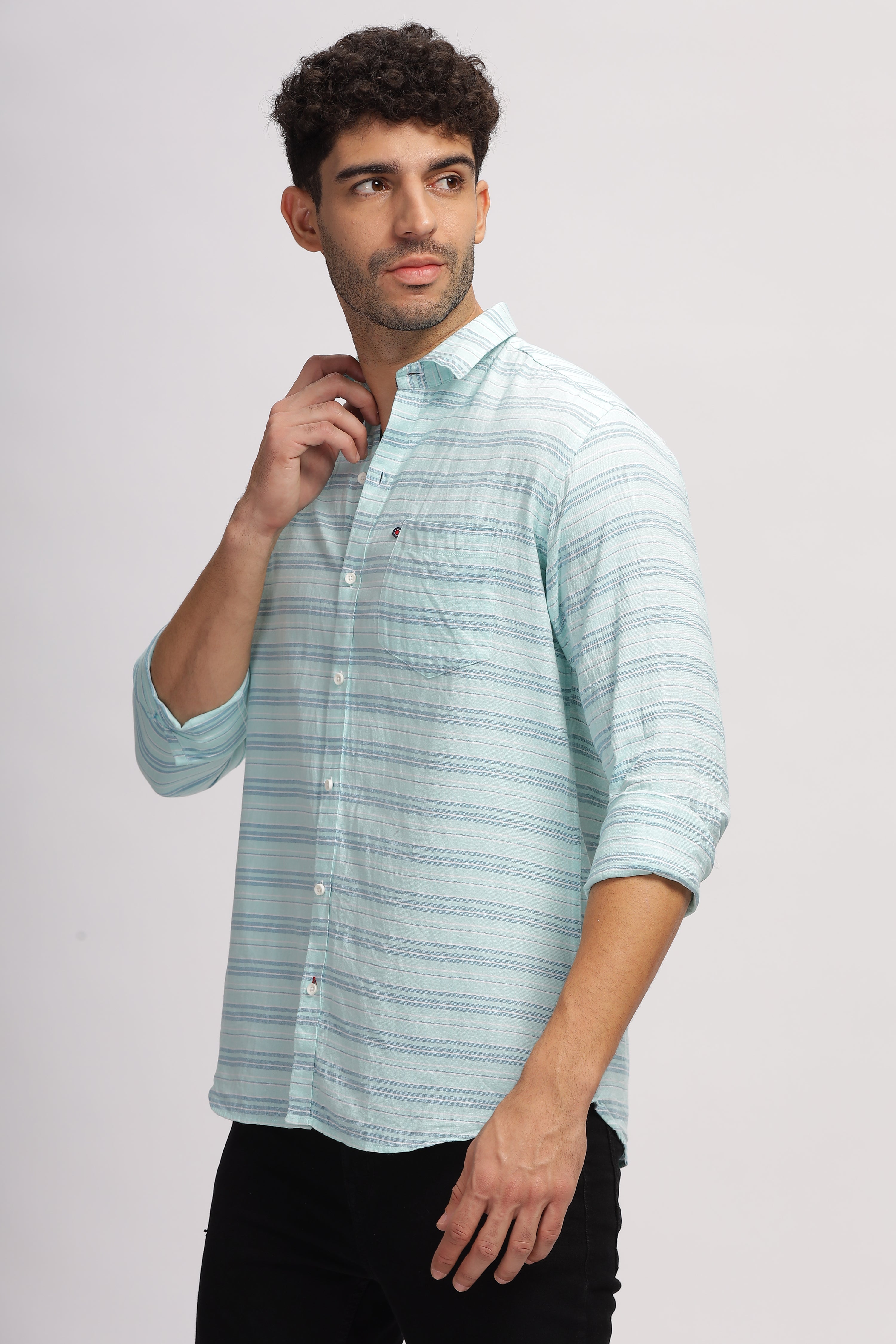 Striped Blue fit shirt for Men