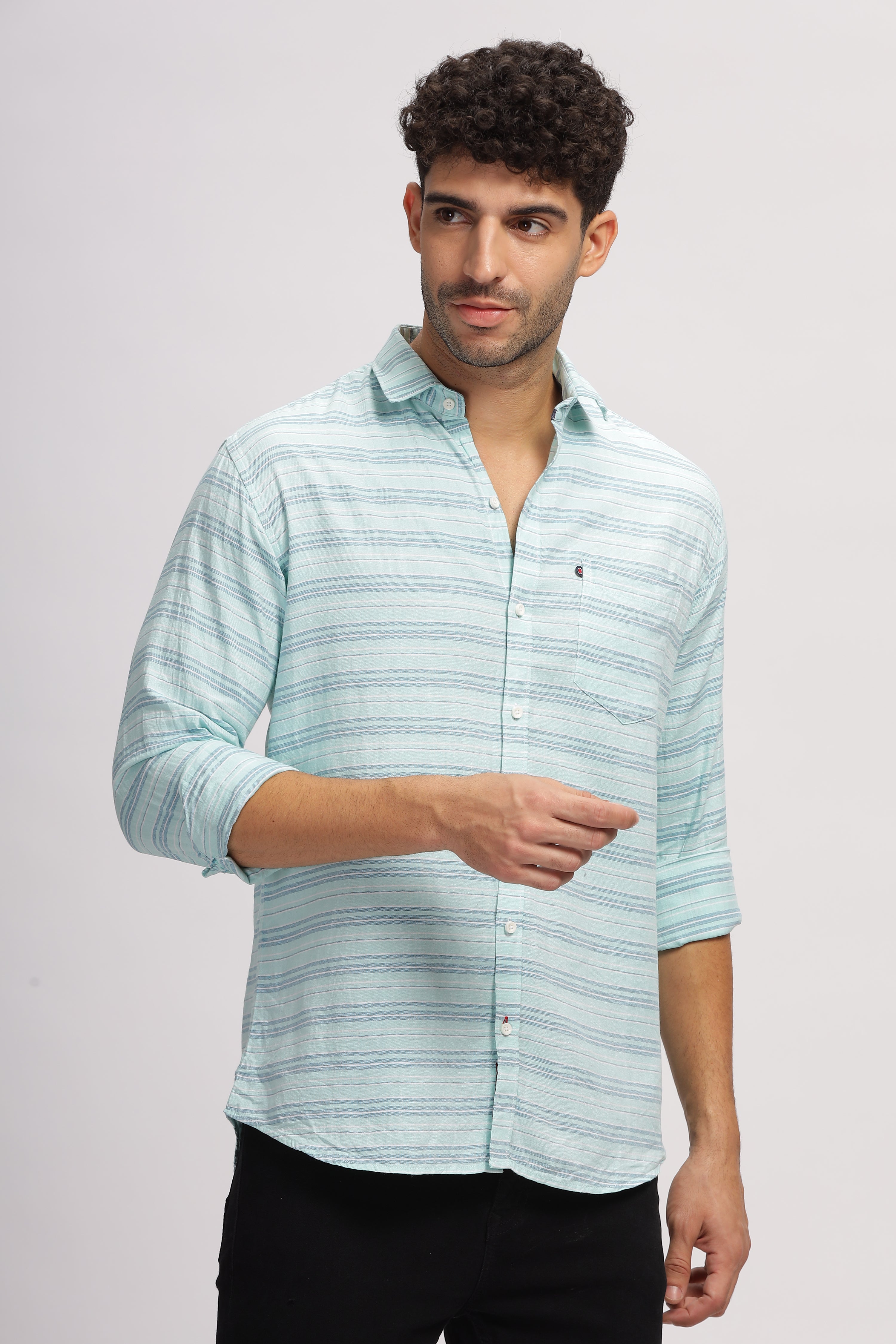 Striped Blue fit shirt for Men