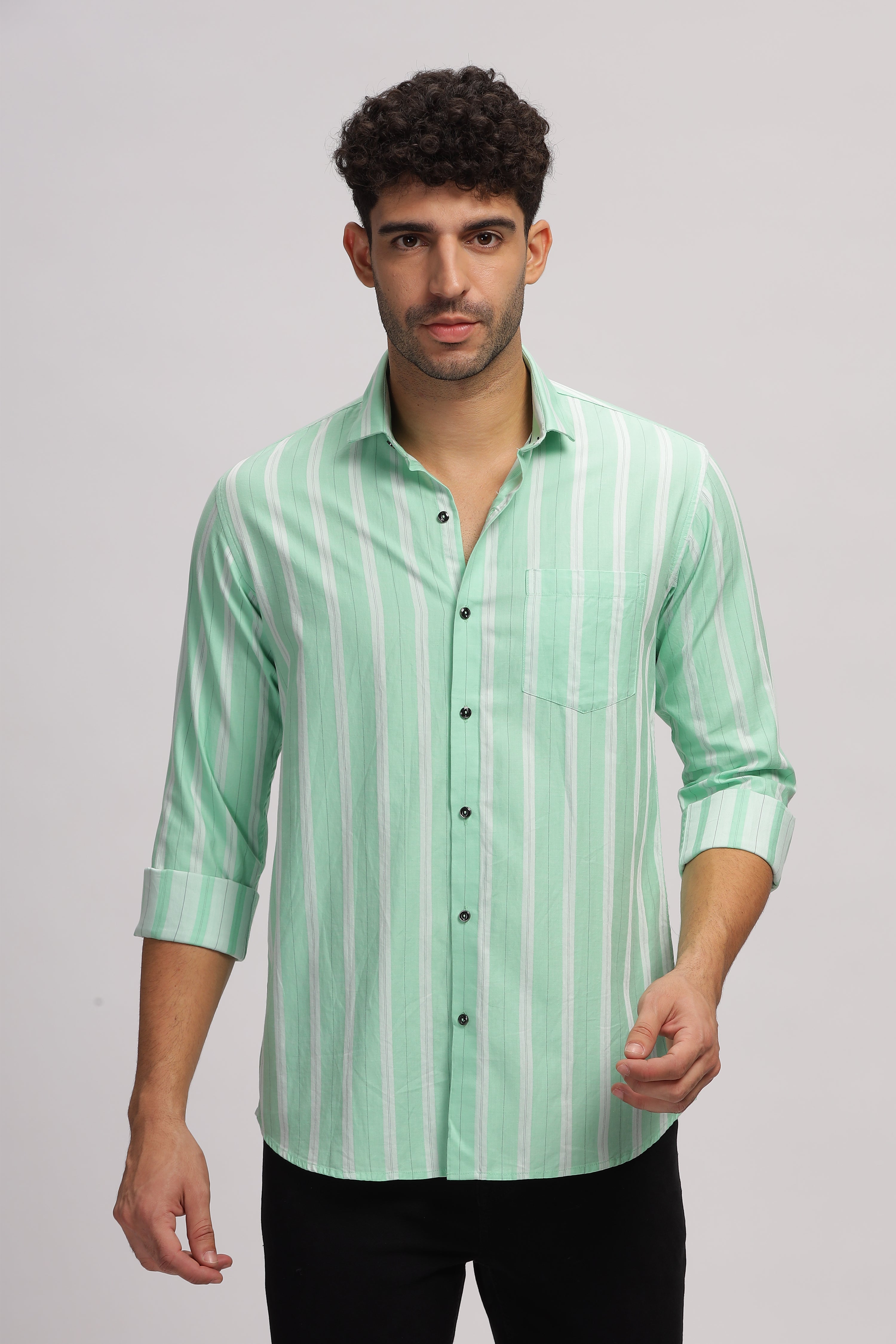 Green Striped shirt