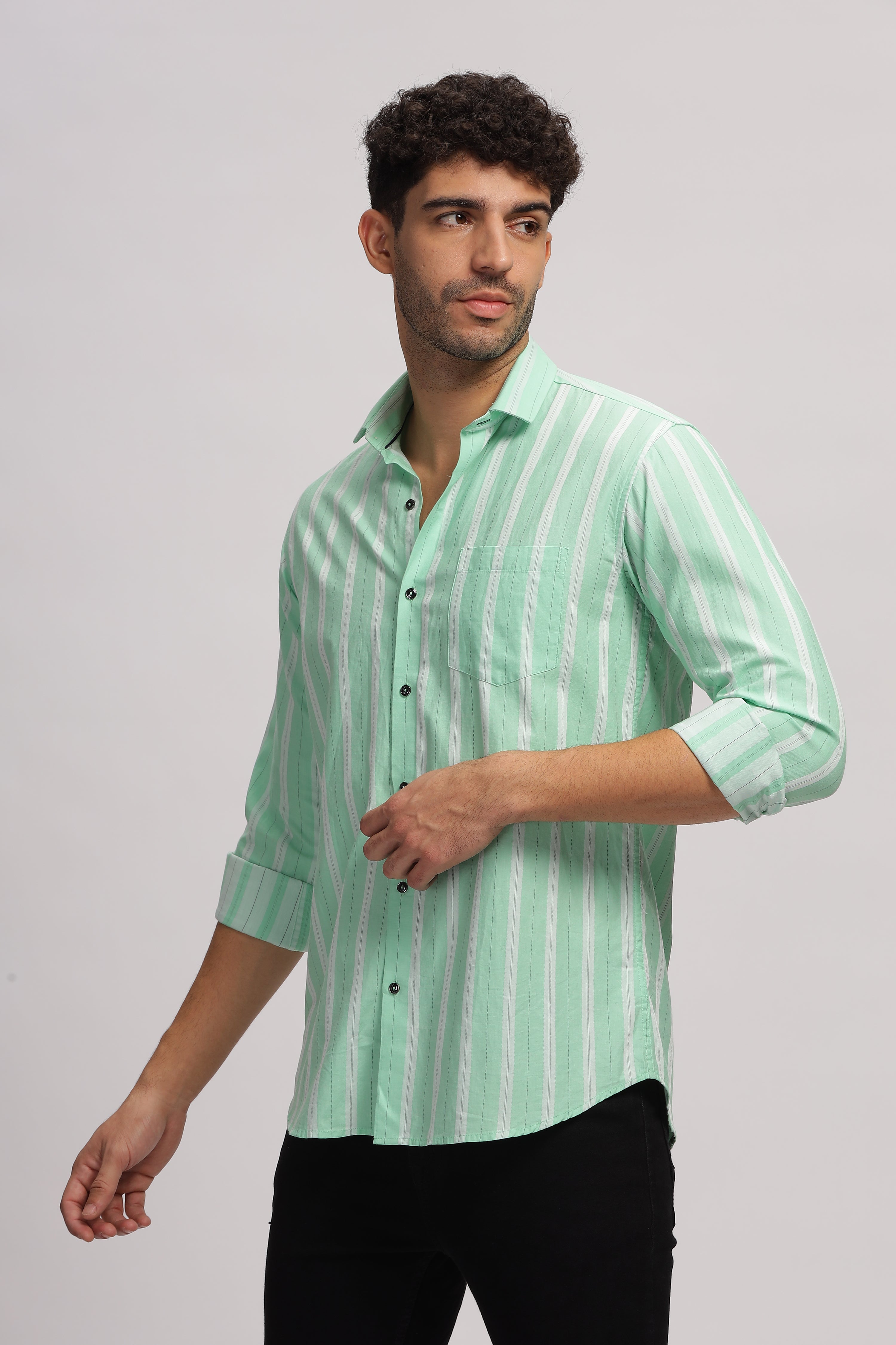 Green Striped shirt