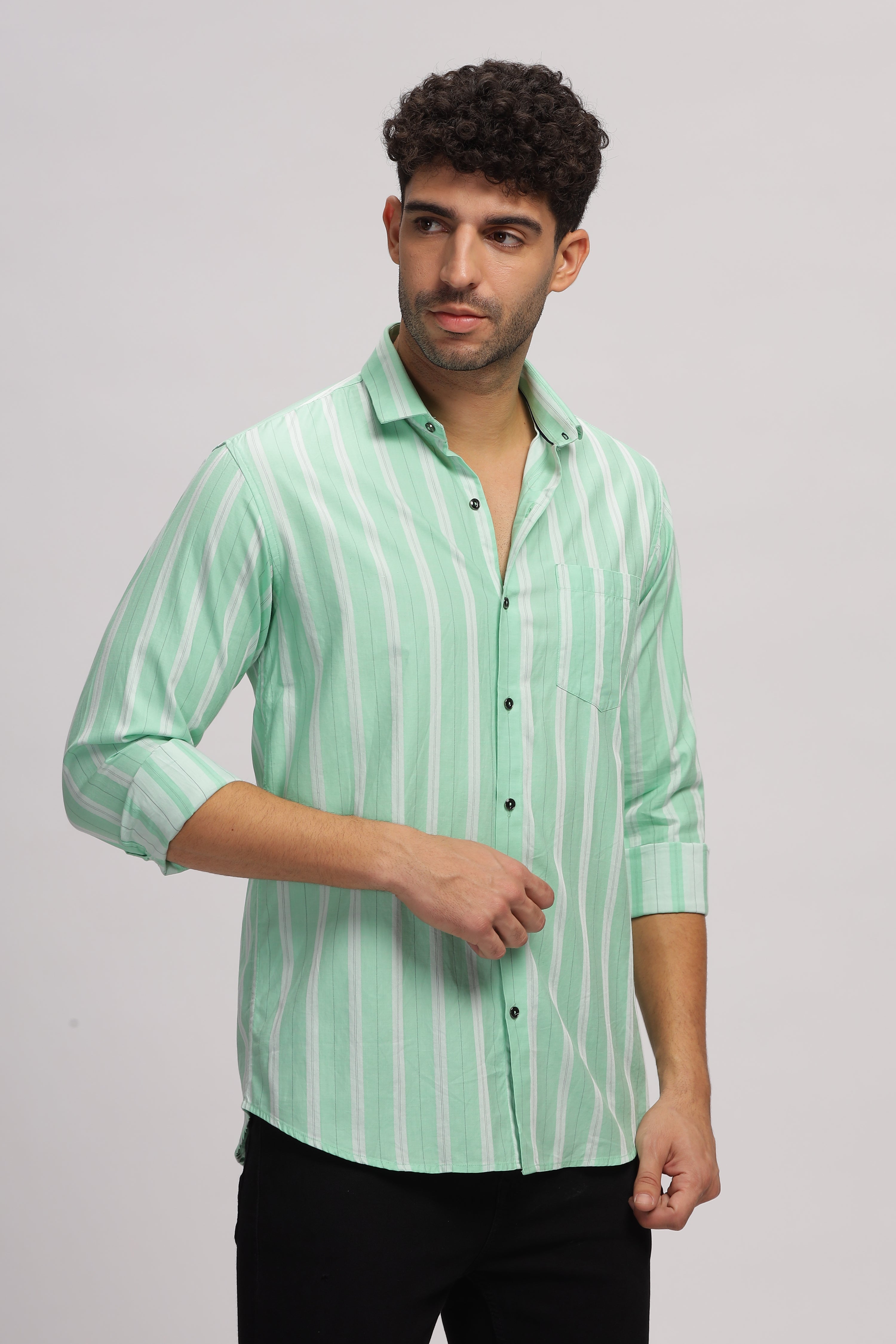 Green Striped shirt