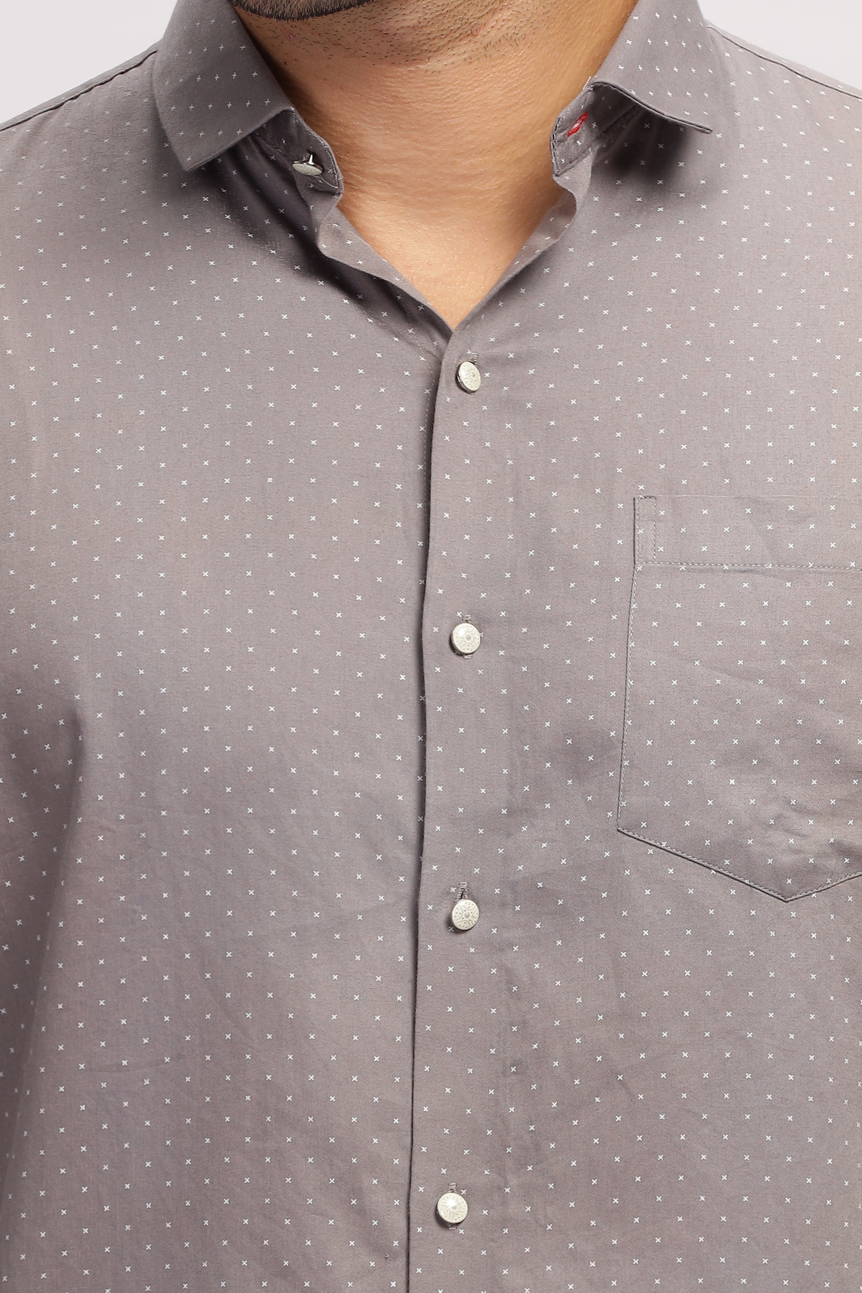 Grey Dotted Print shirt