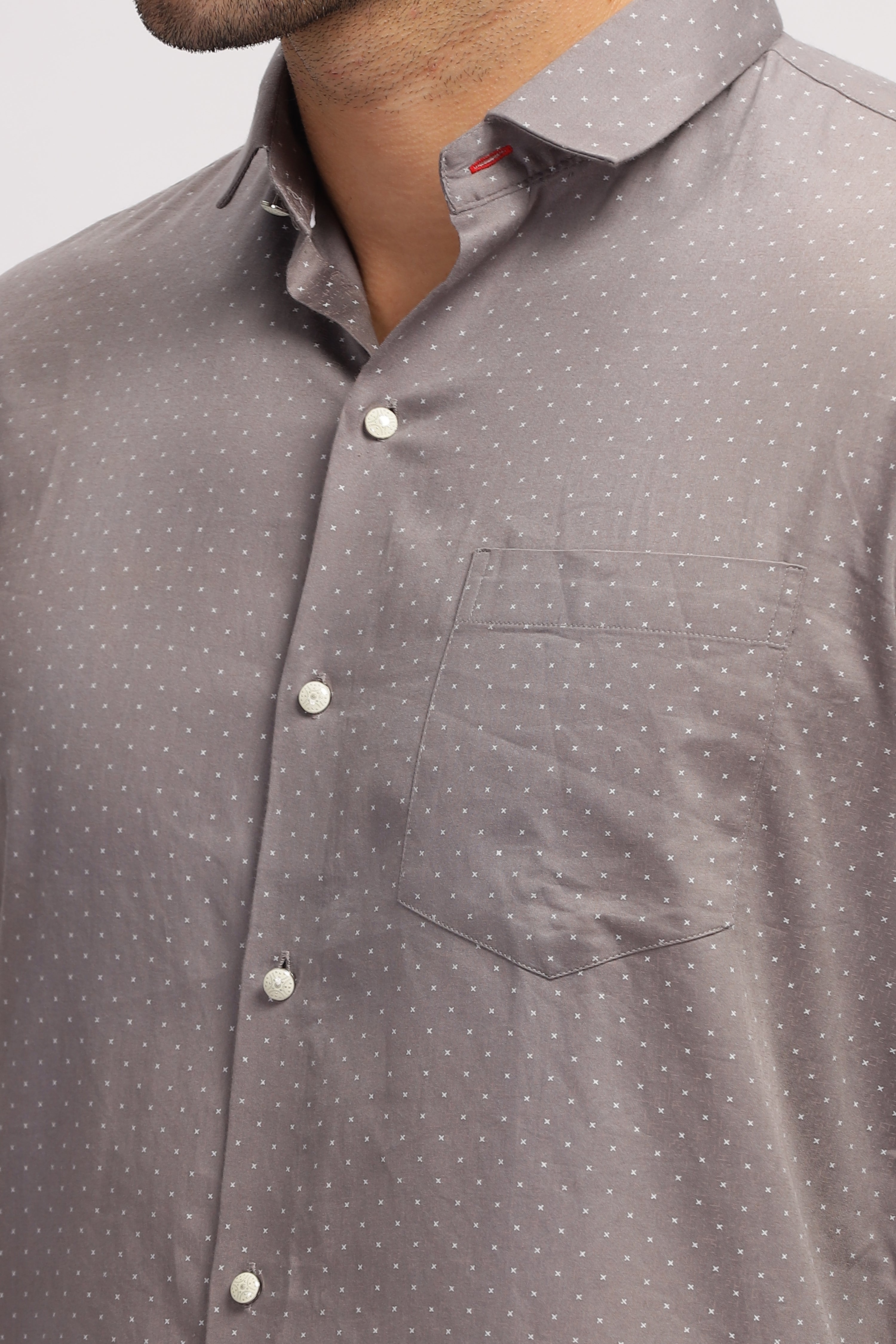 Grey Dotted Print shirt