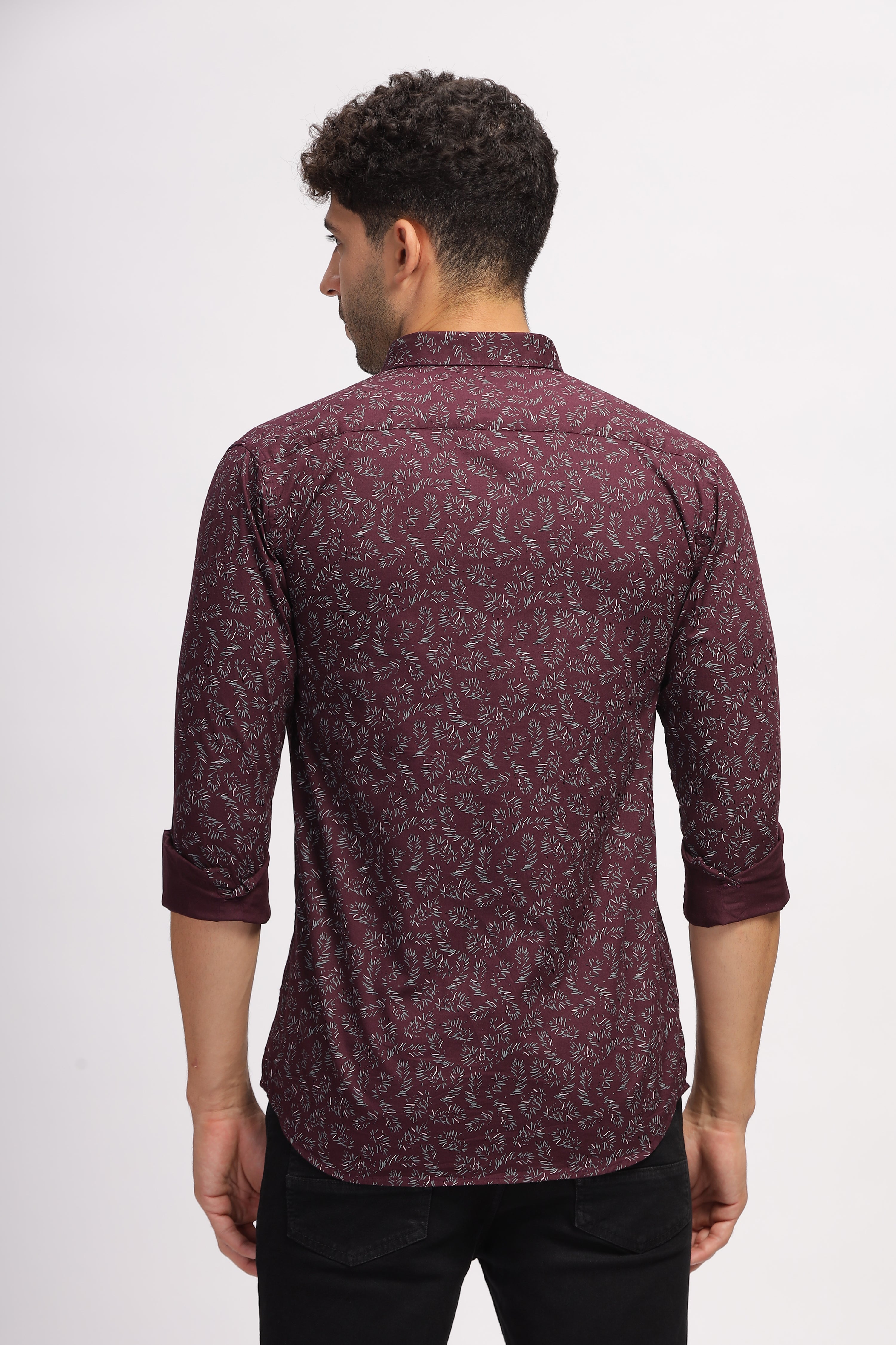 Maroon Regular Printed shirt