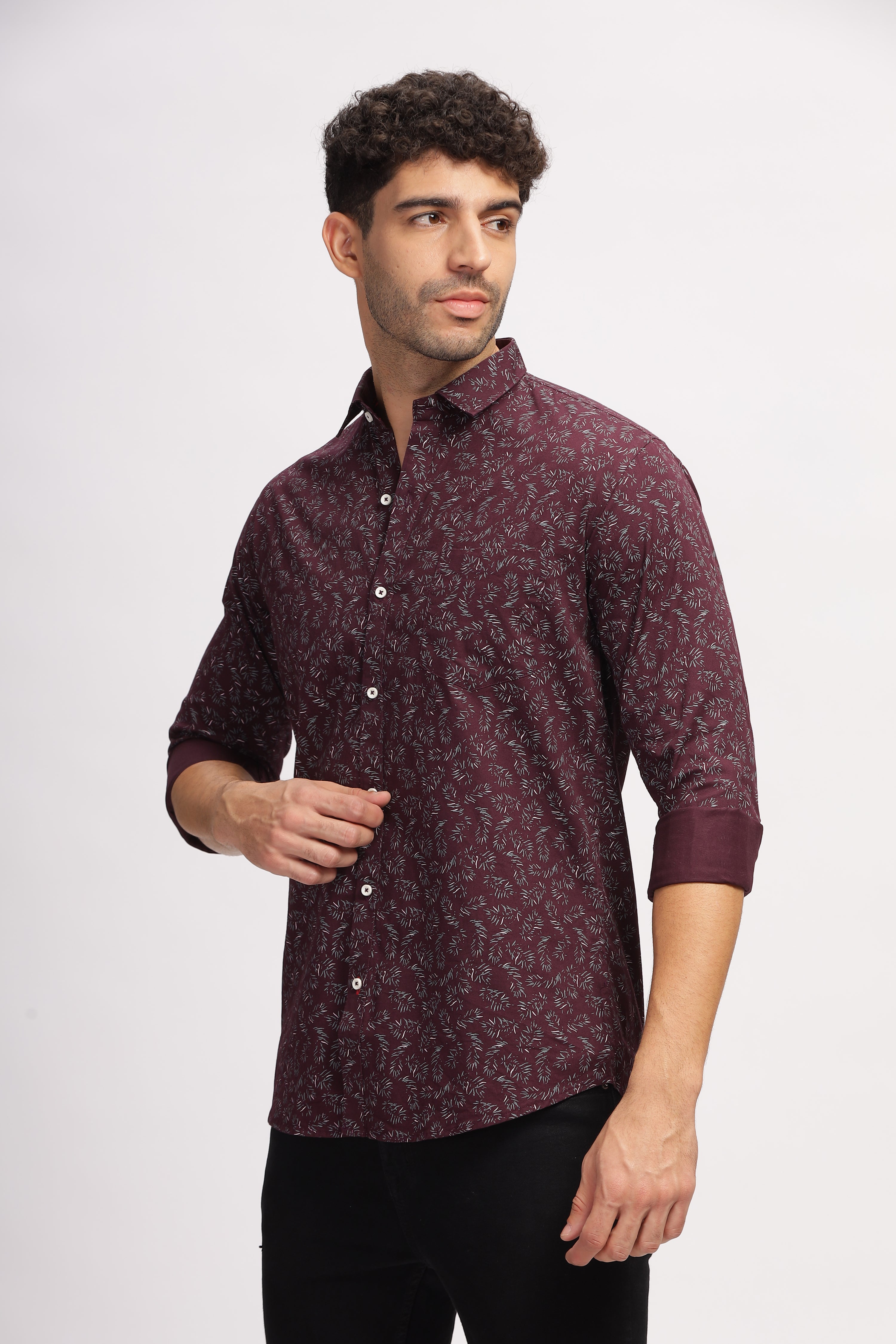 Maroon Regular Printed shirt