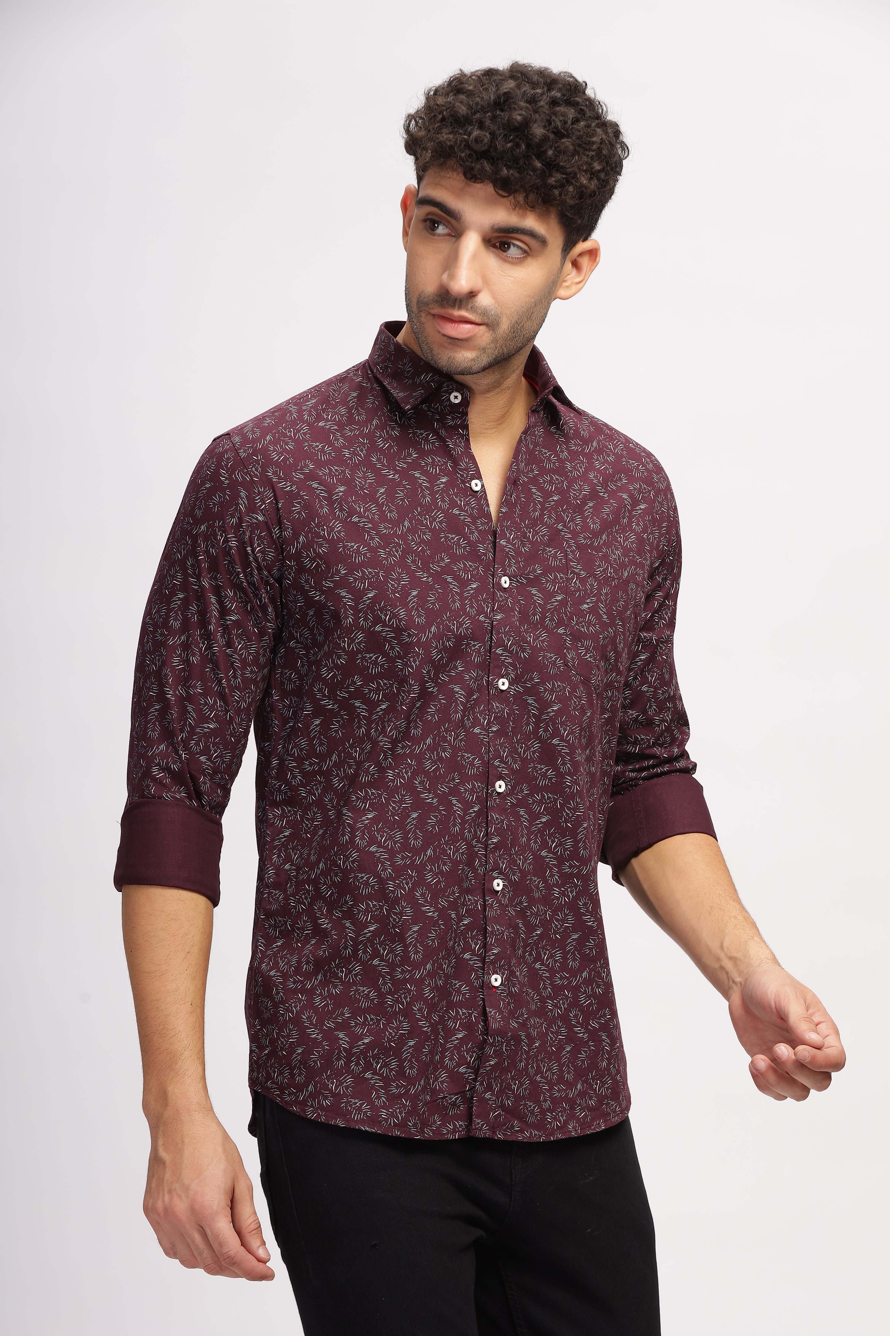 Maroon Regular Printed shirt