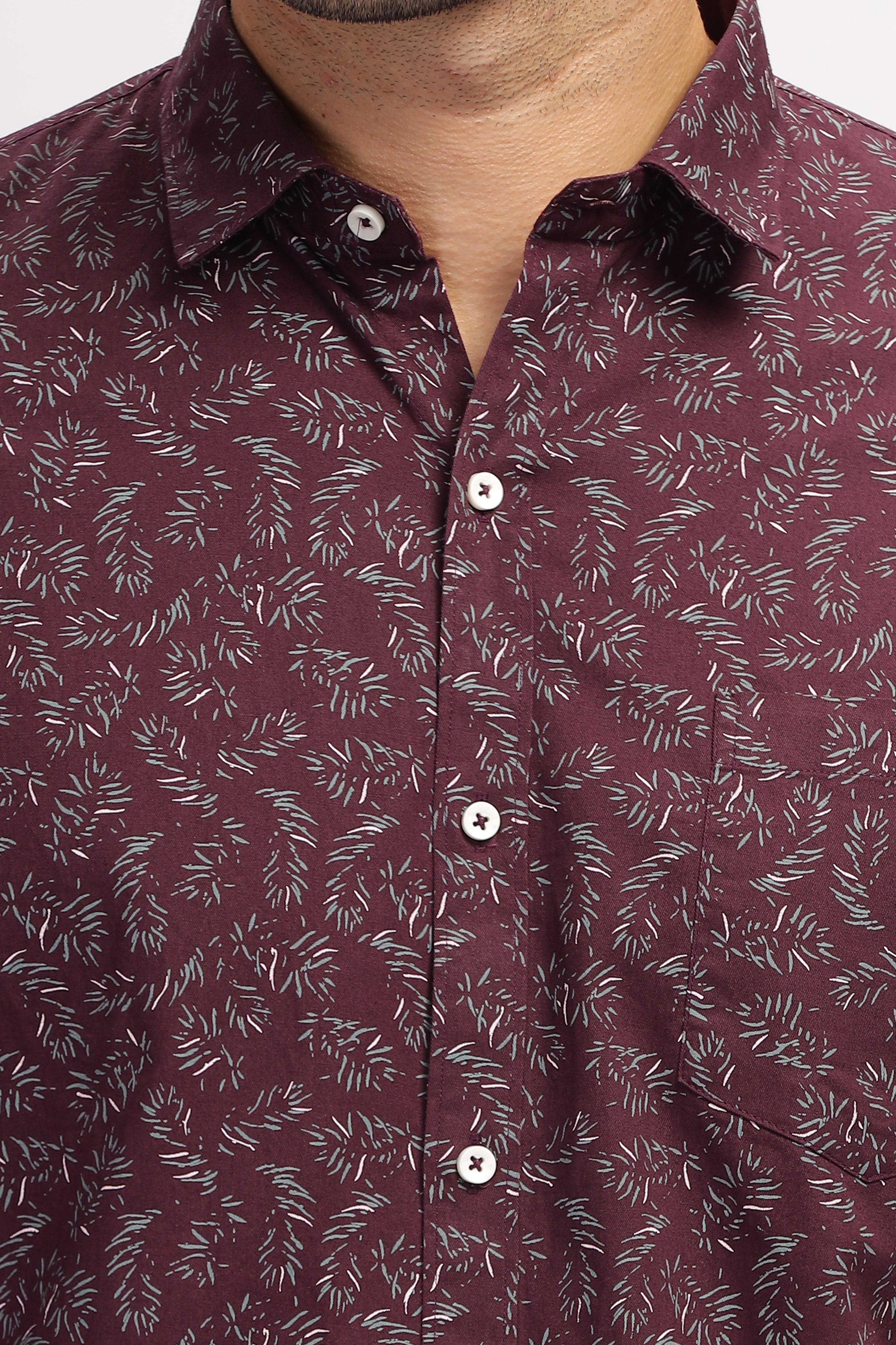 Maroon Regular Printed shirt